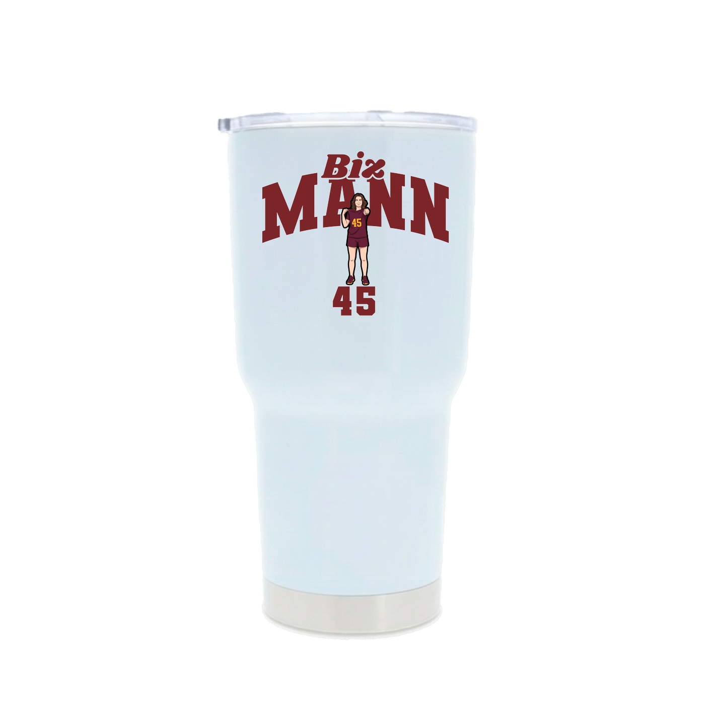 30oz Stainless Steel Tumbler — Signature Arch in White