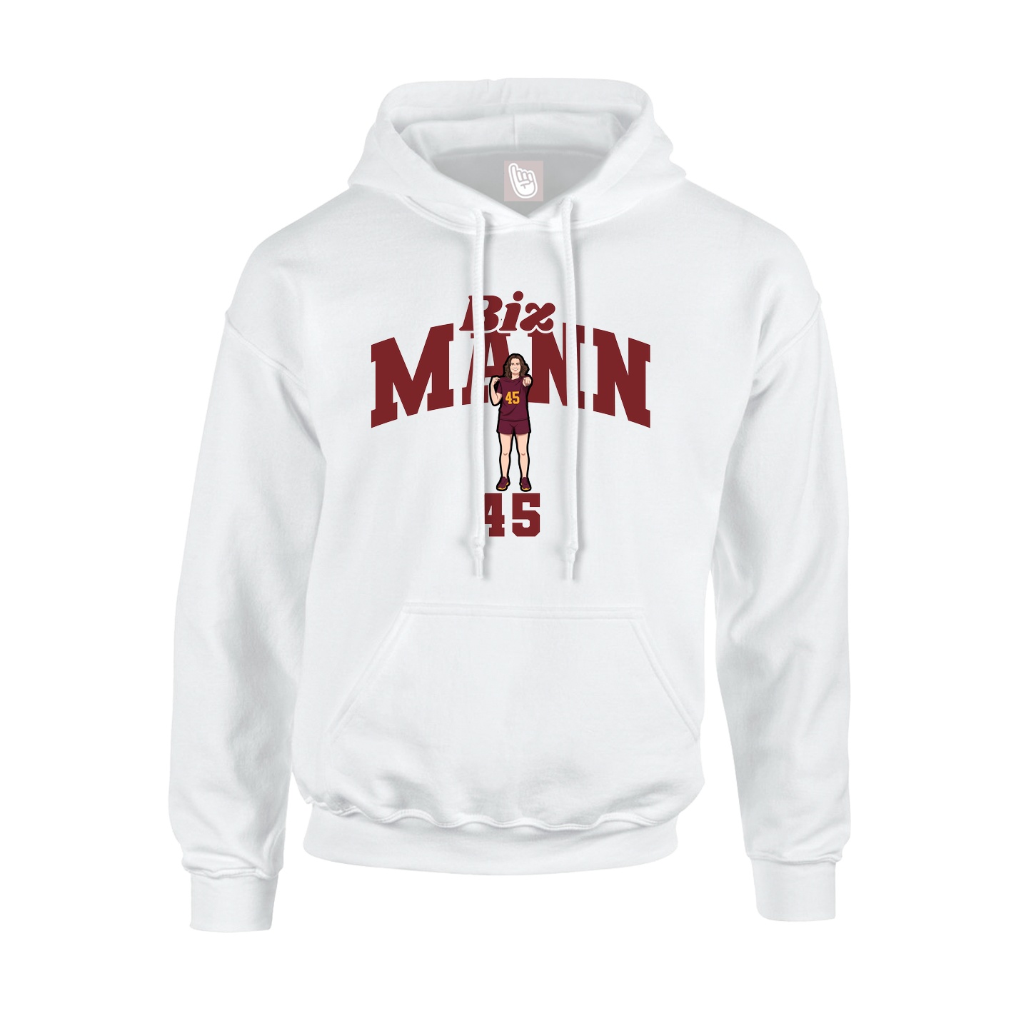 Youth Hoodie — Signature Arch in White