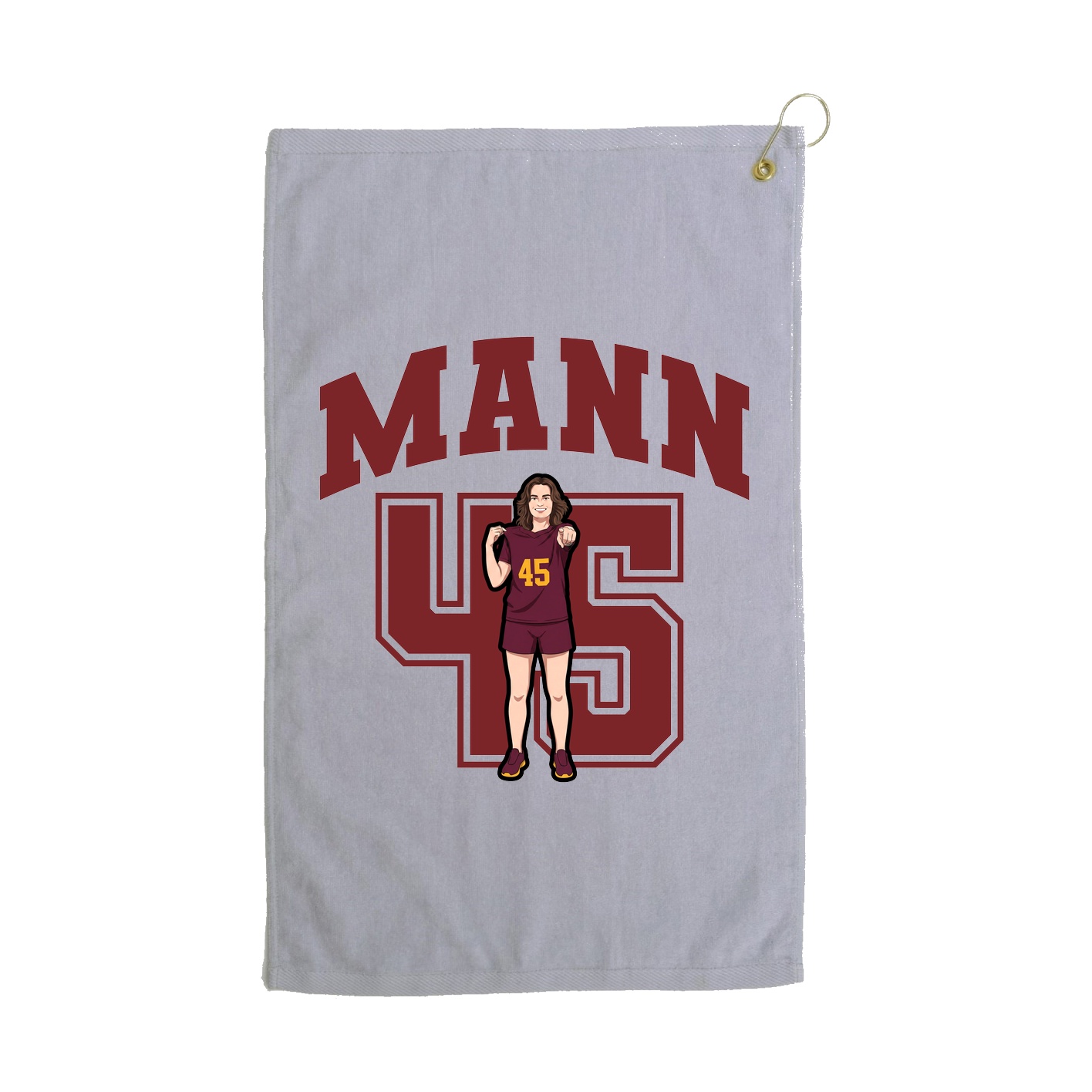 Golf Towel — Number in Grey