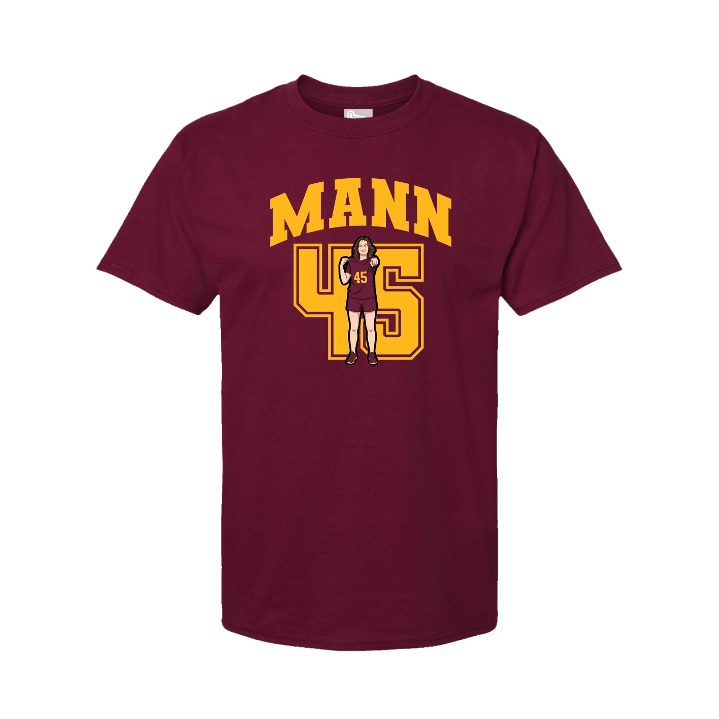 Youth Tee — Number in Cardinal