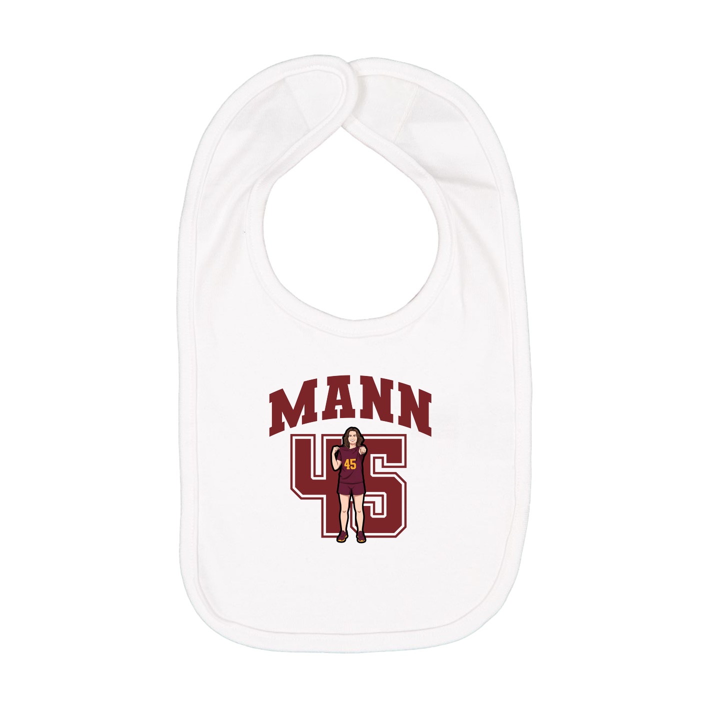 Infant Bib — Number in White