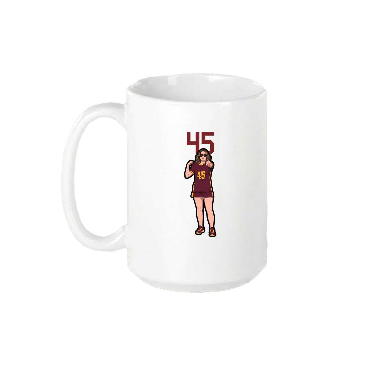 15oz Coffee Mug — Number Top in White