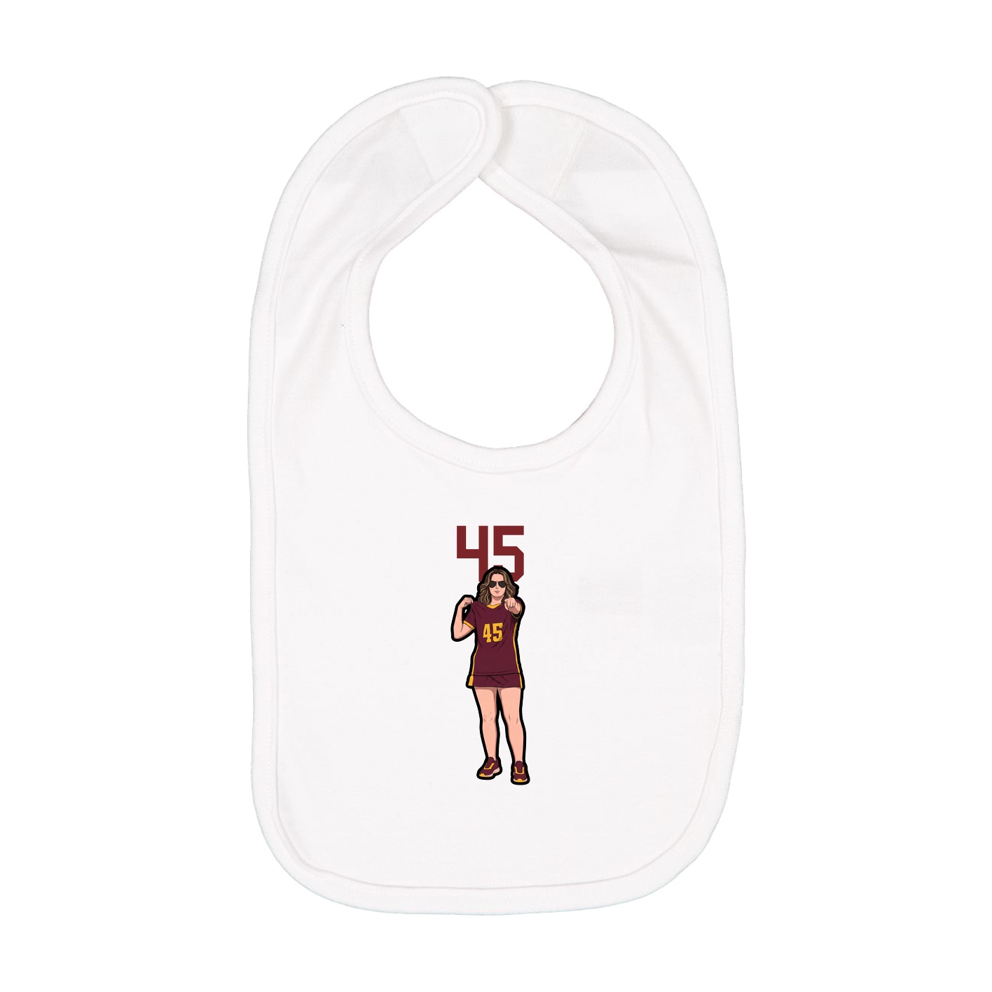 Infant Bib — Number Top in White