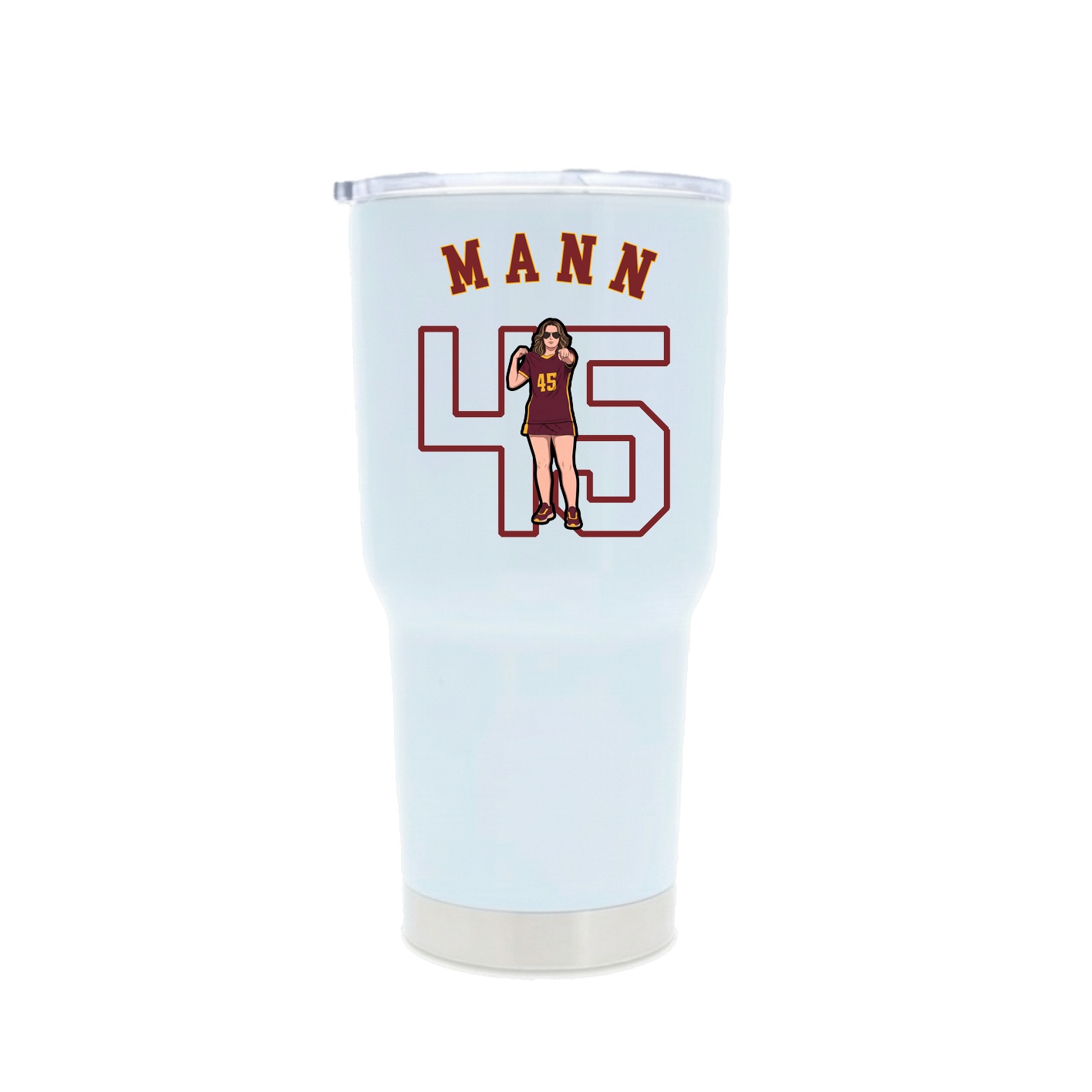 30oz Stainless Steel Tumbler — Shirsey Arch in White