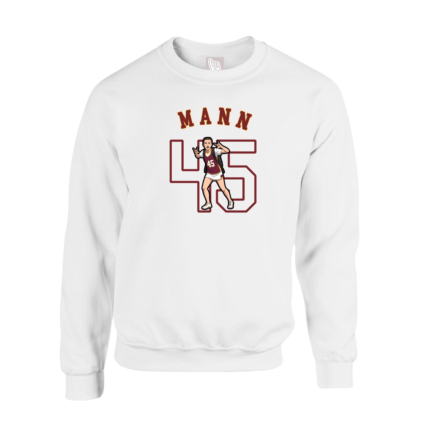Fleece Crew — Shirsey Arch in White
