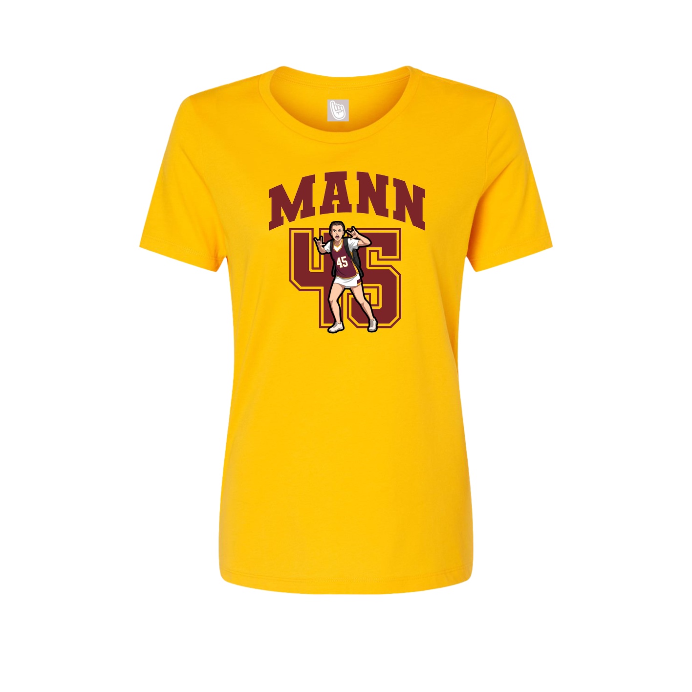 Fitted Women's Tee — Number in Gold