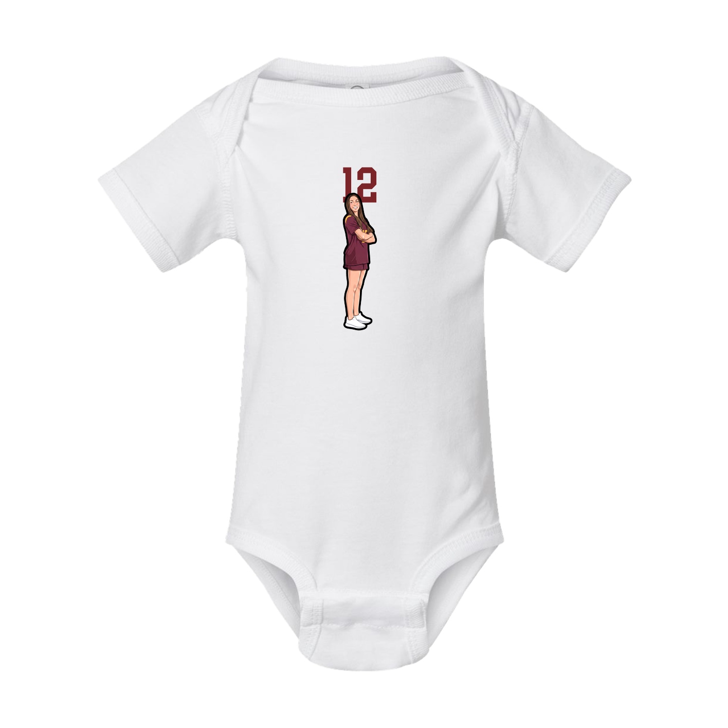 Baby Onesie — Number Top in White