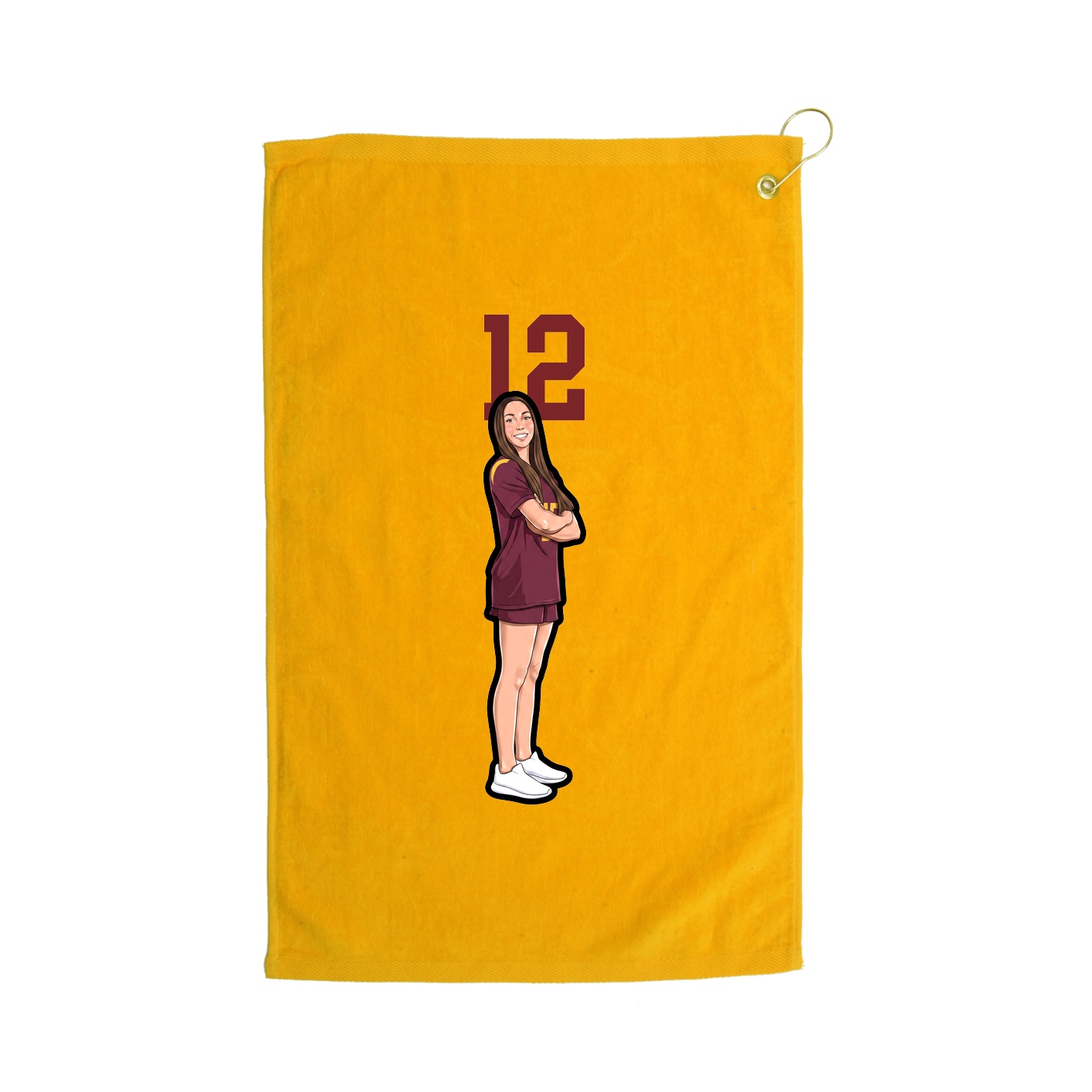 Golf Towel — Number Top in Gold