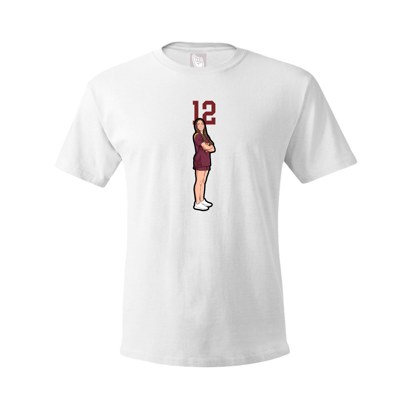 Youth Tee — Number Top in White
