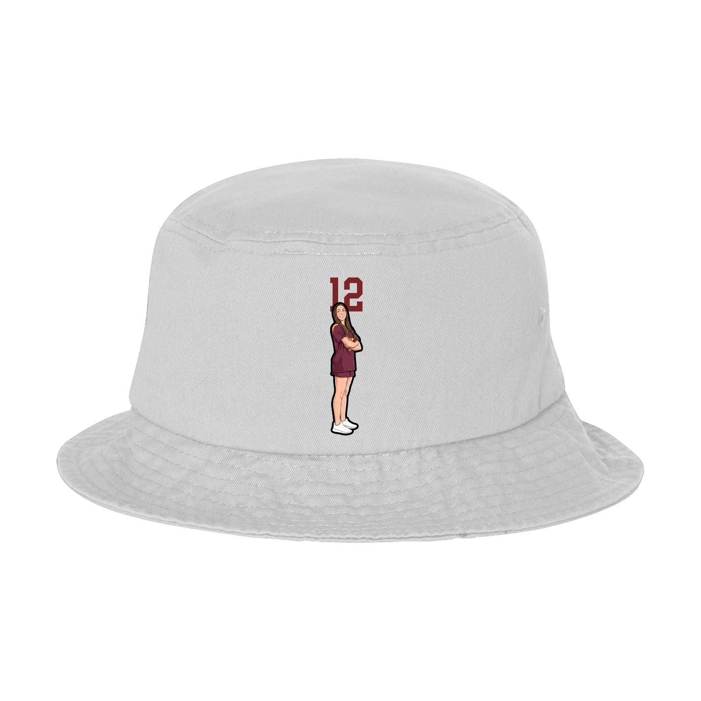 Bucket Cap — Number Top in White