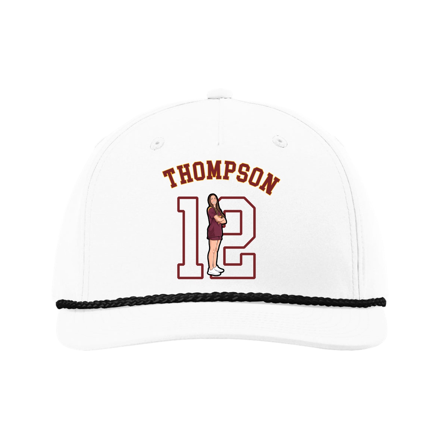 Five-Panel Classic Rope Cap — Shirsey Arch in White