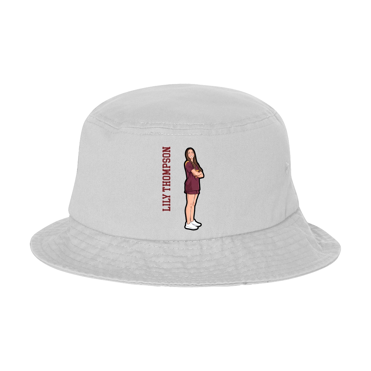 Bucket Cap — Name Vertical in White