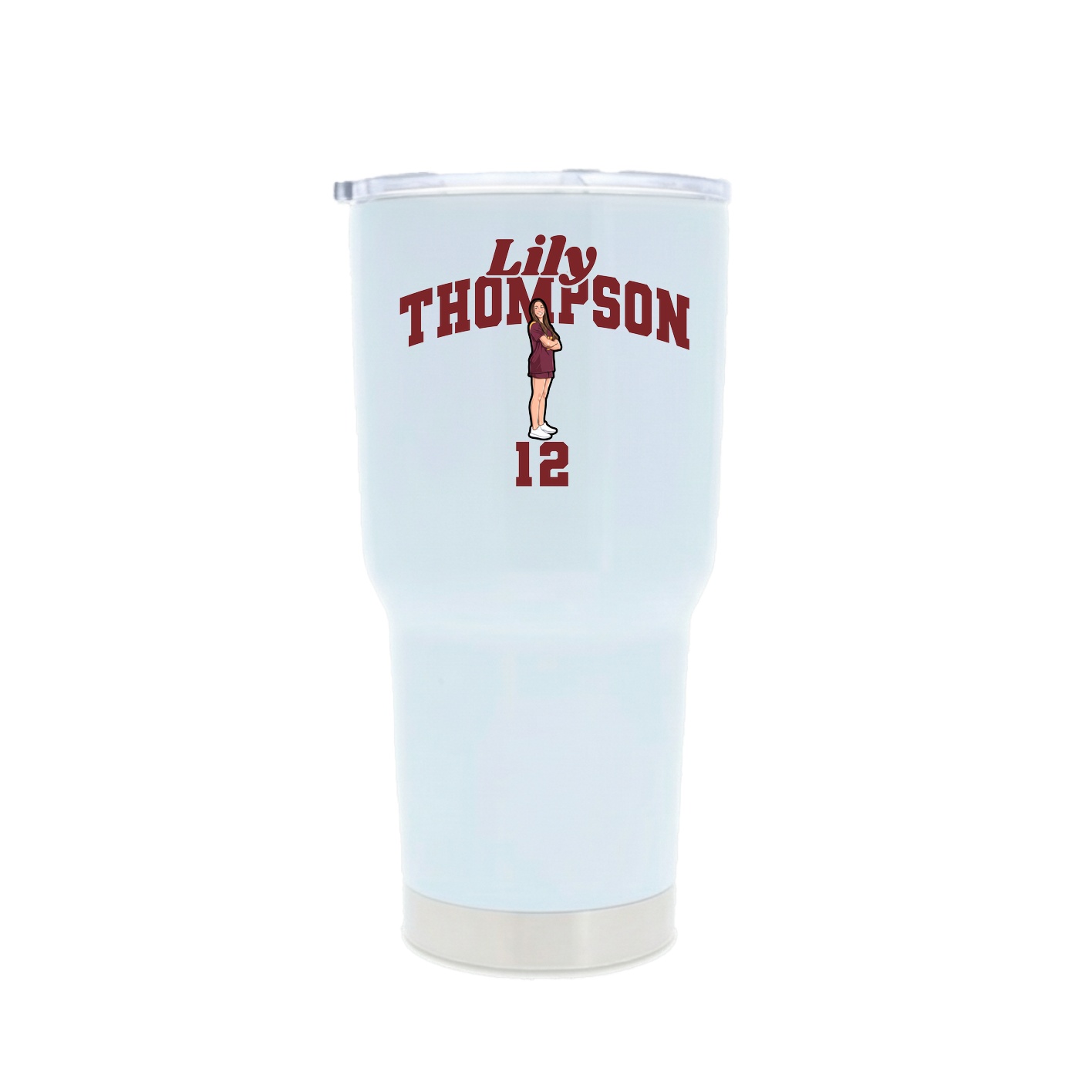 30oz Stainless Steel Tumbler — Signature Arch in White
