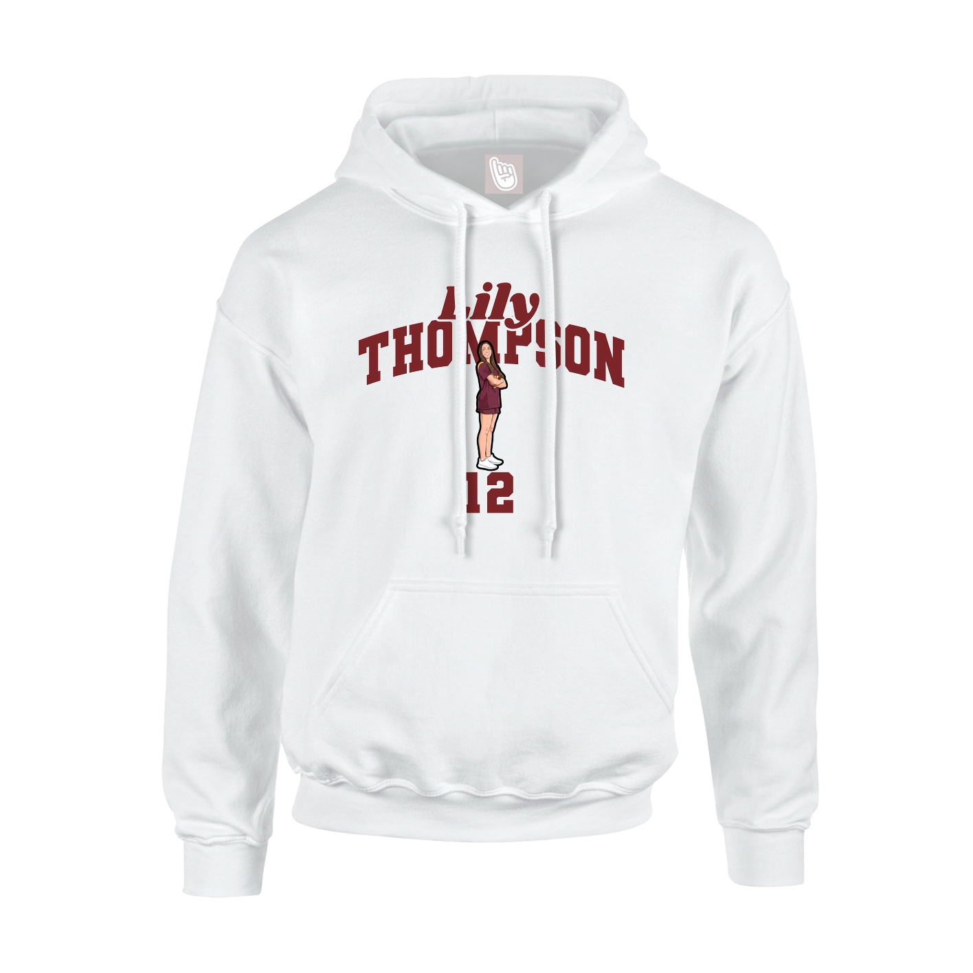 Hoodie — Signature Arch in White