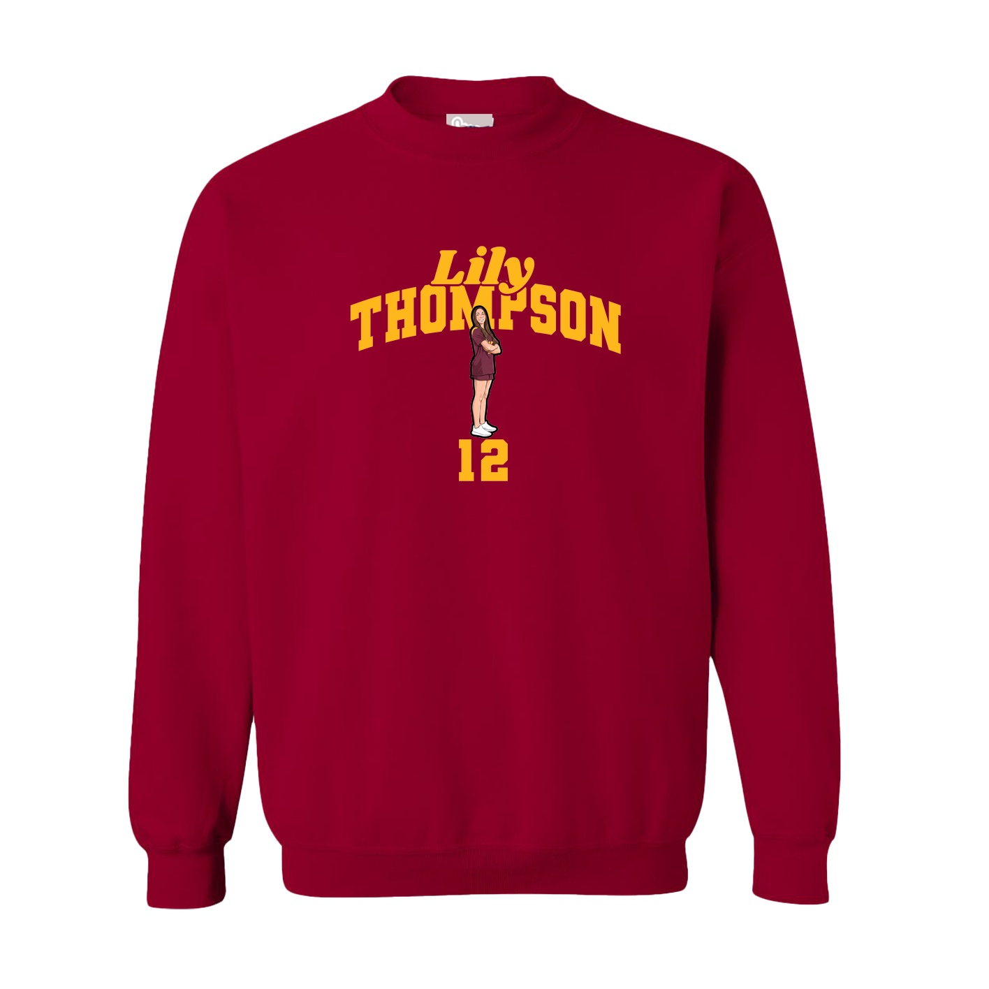 Fleece Crew — Signature Arch in Cardinal