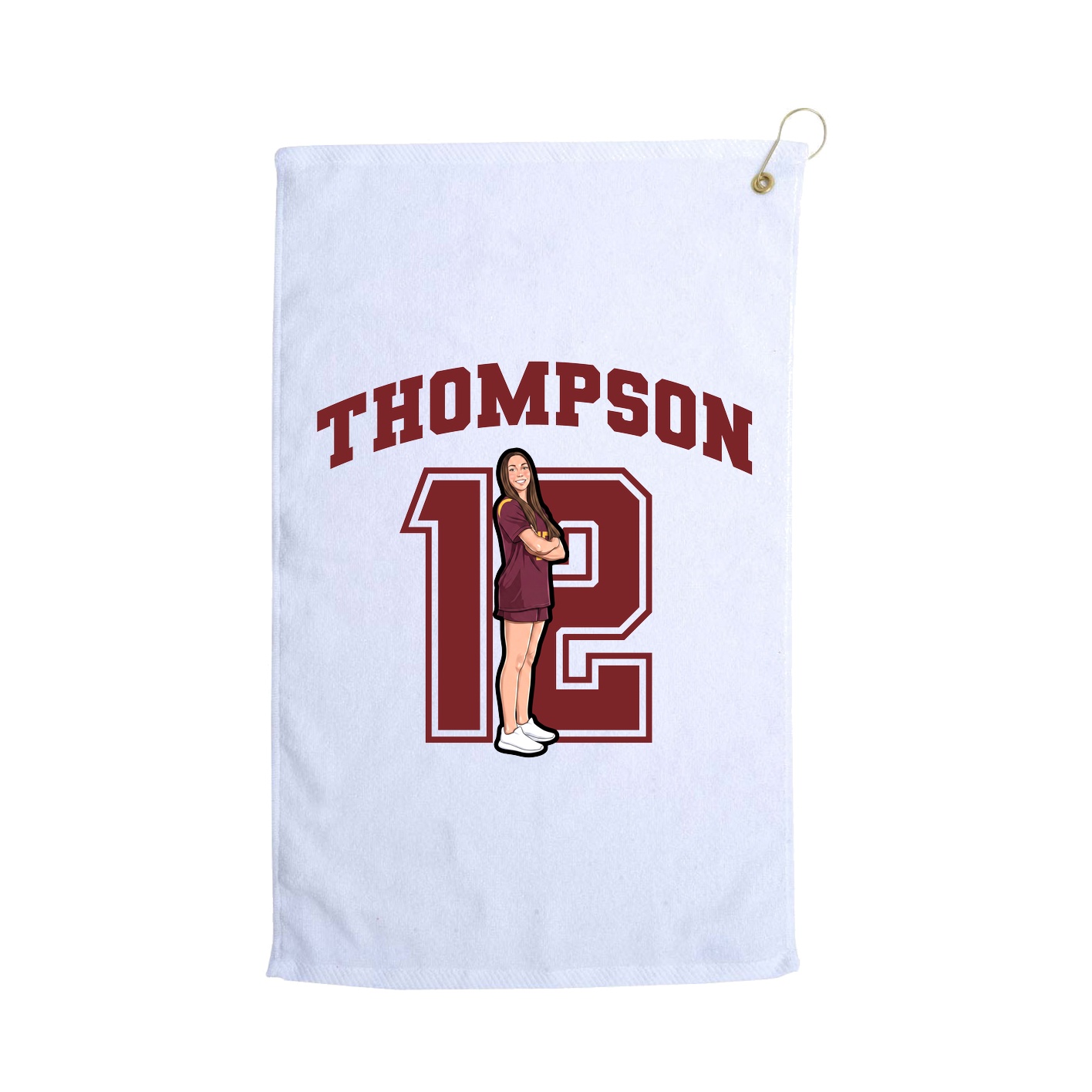 Golf Towel — Number in White