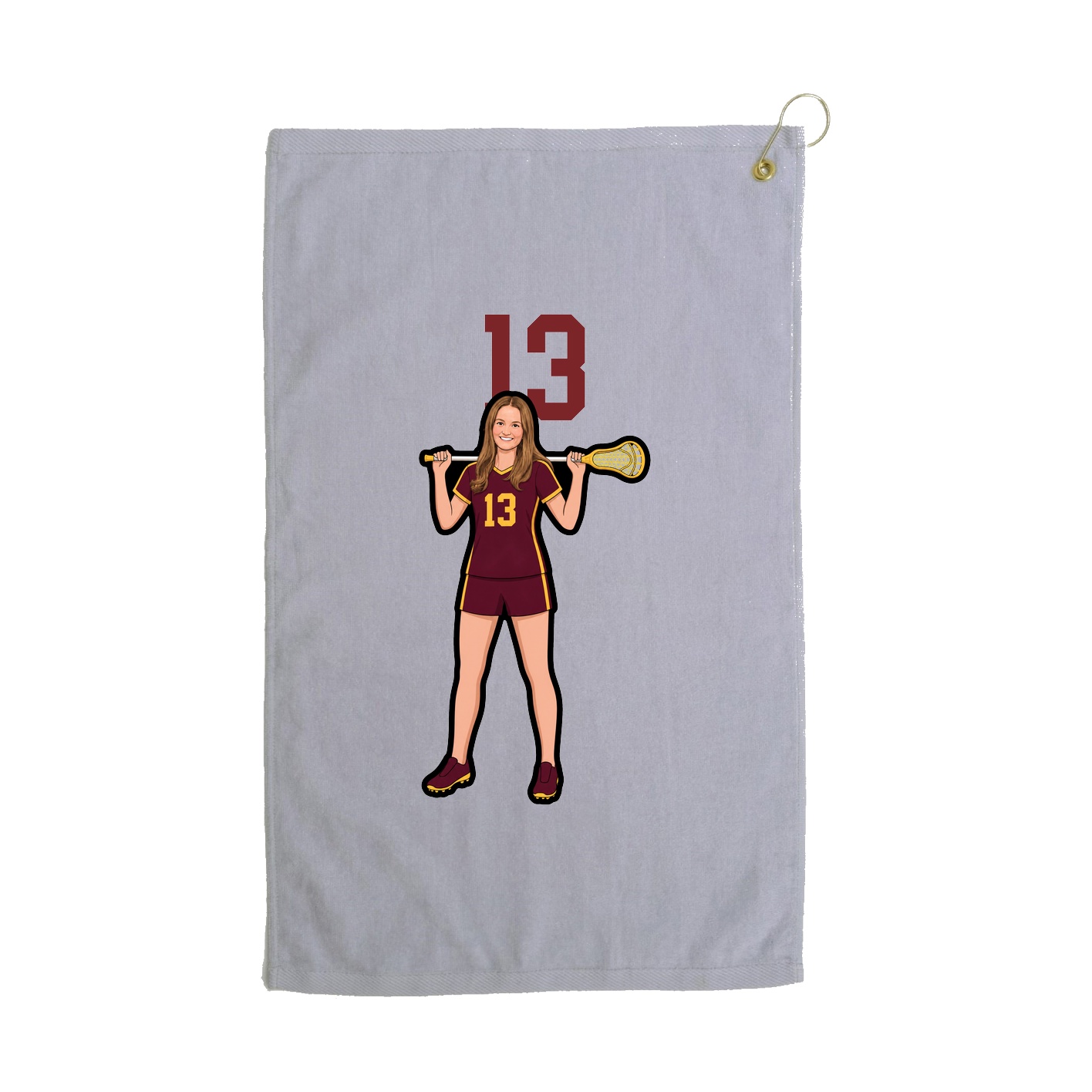 Golf Towel — Number Top in Grey