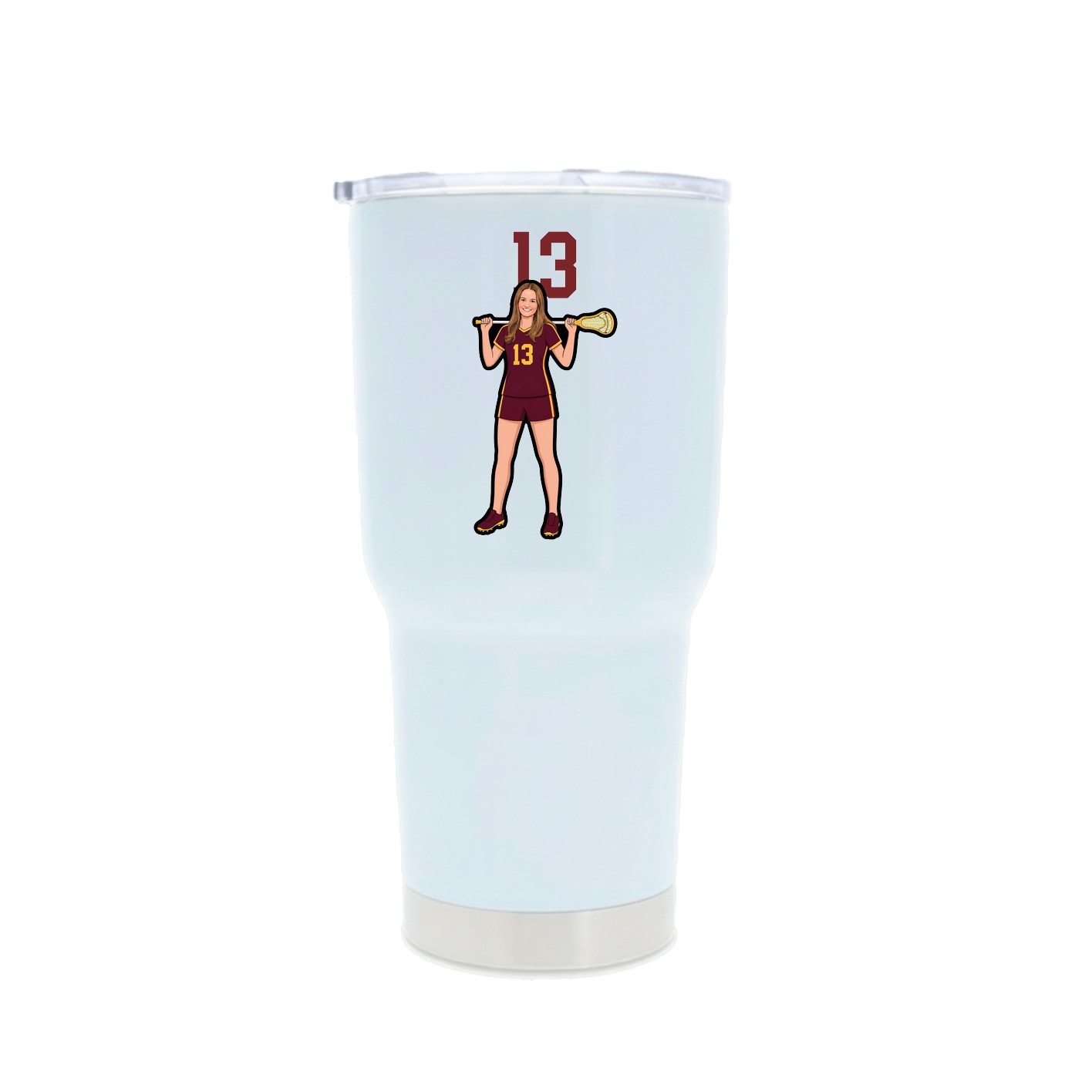 30oz Stainless Steel Tumbler — Number Top in White