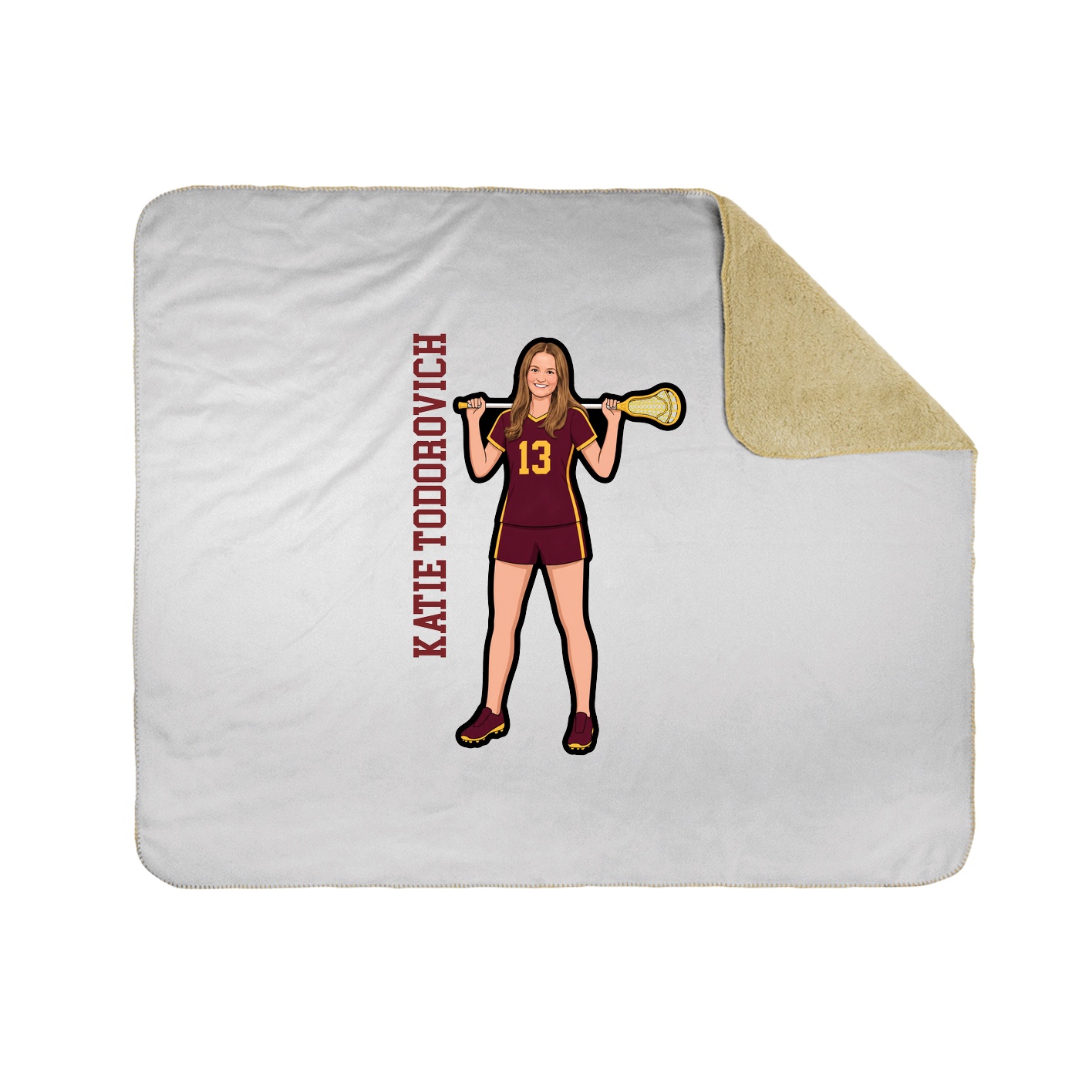 Throw Blanket — Name Vertical in White