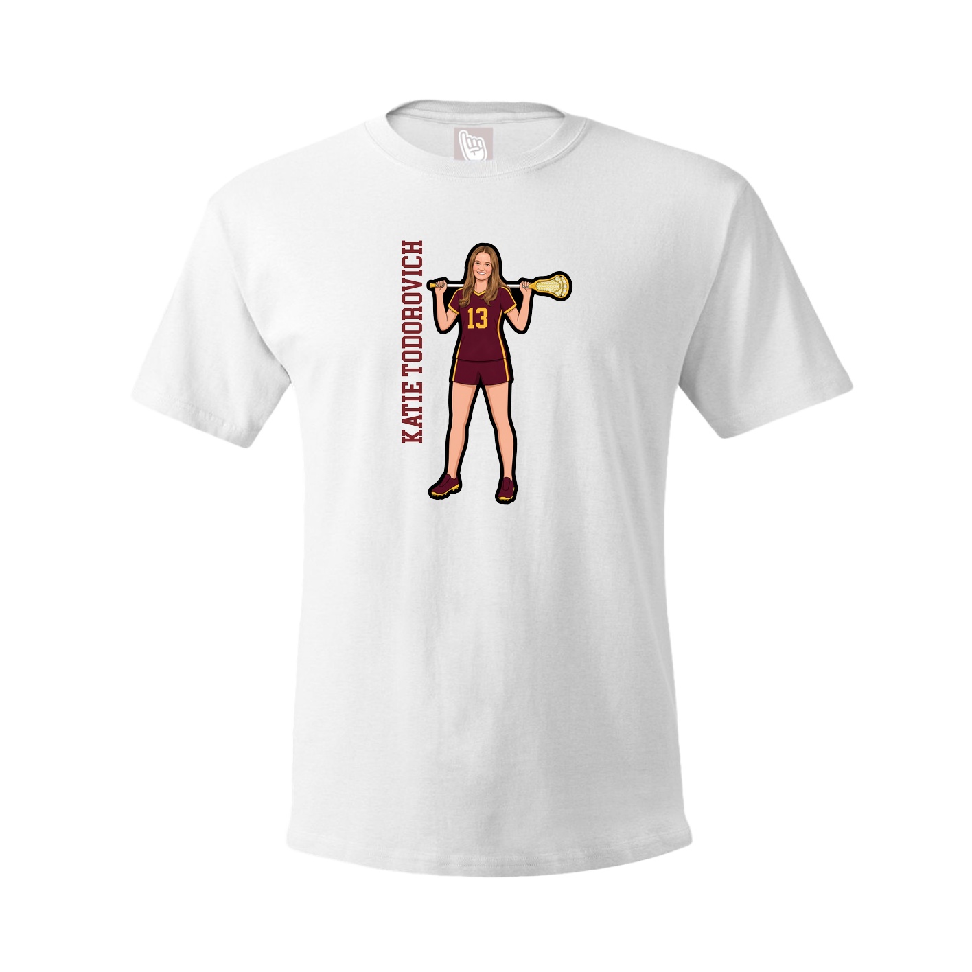 Youth Tee — Name Vertical in White