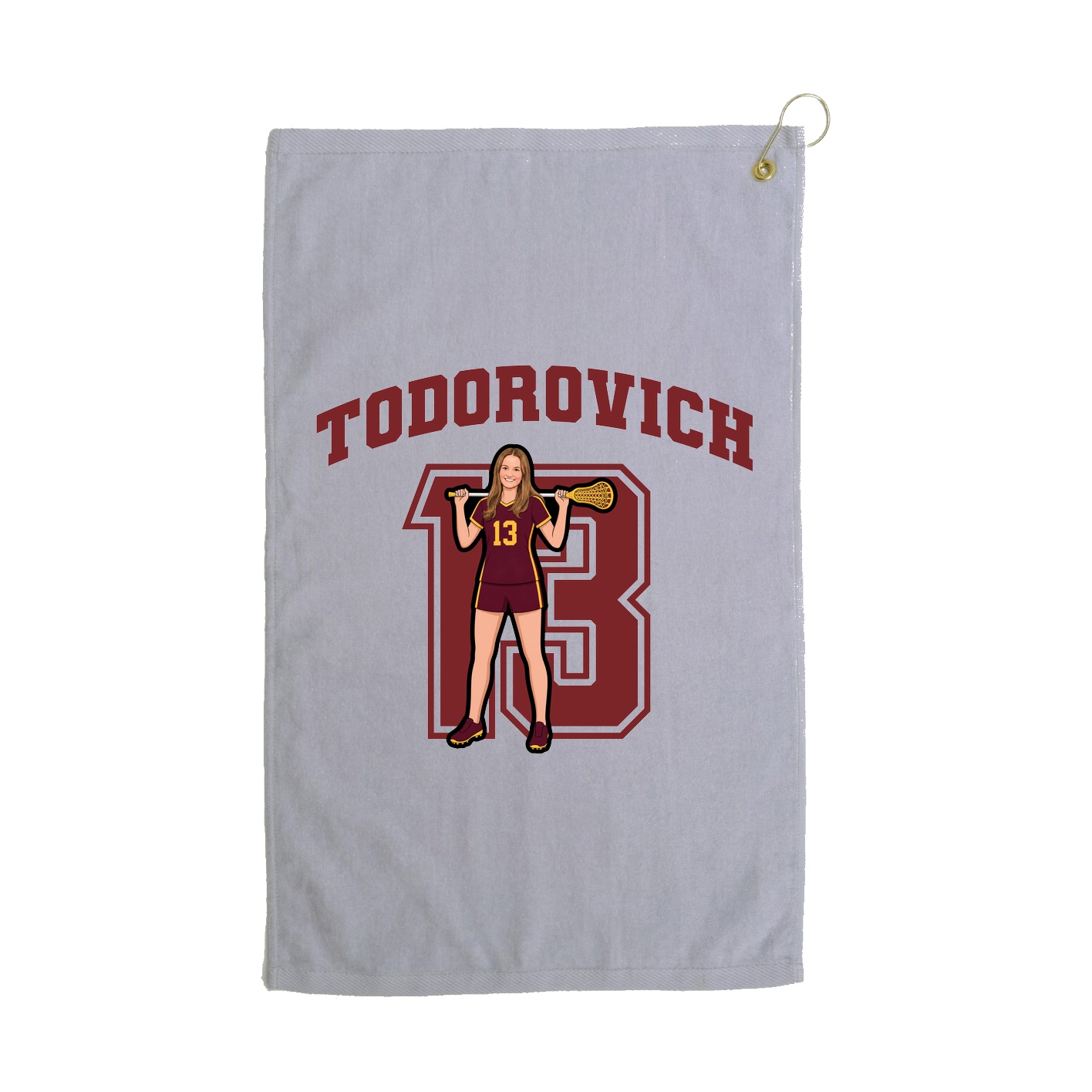 Golf Towel — Number in Grey