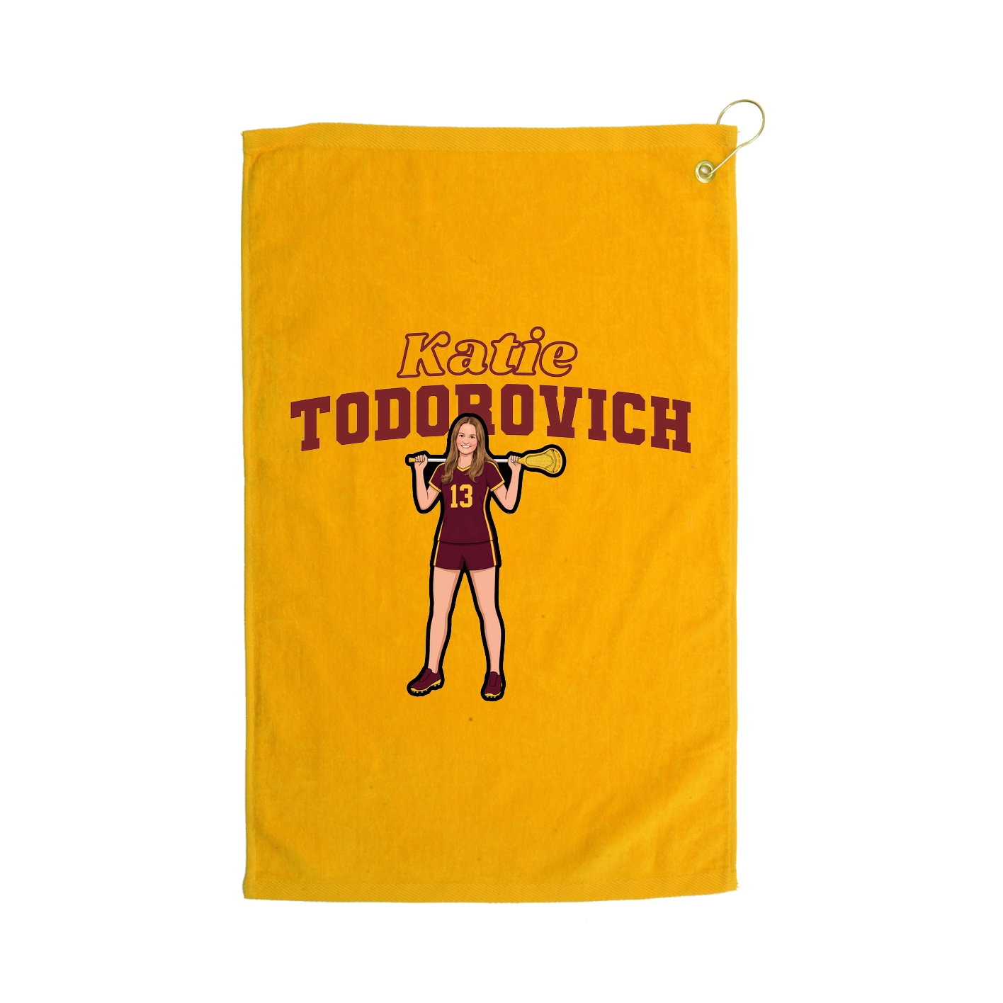 Golf Towel — Name Arch in Gold