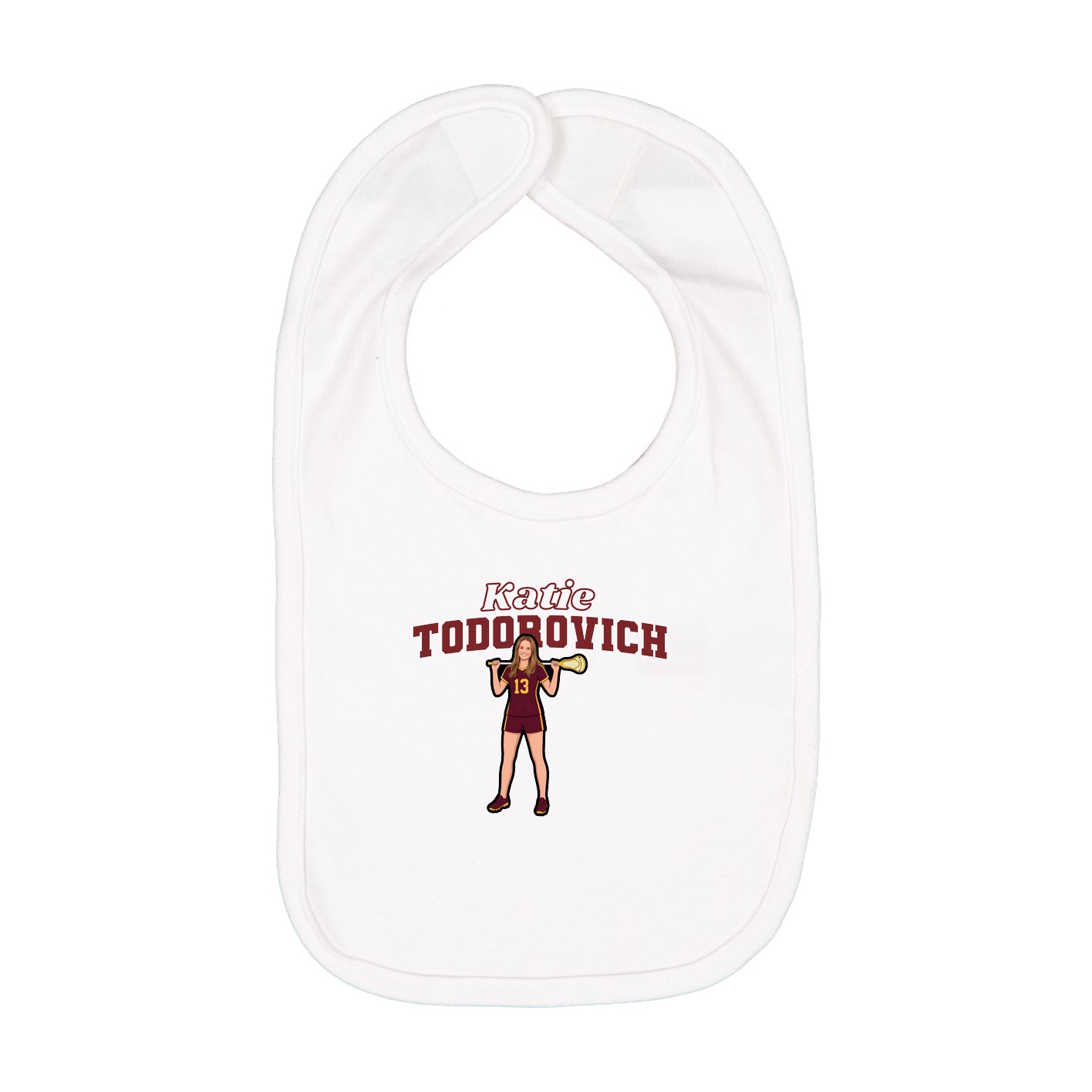 Infant Bib — Name Arch in White