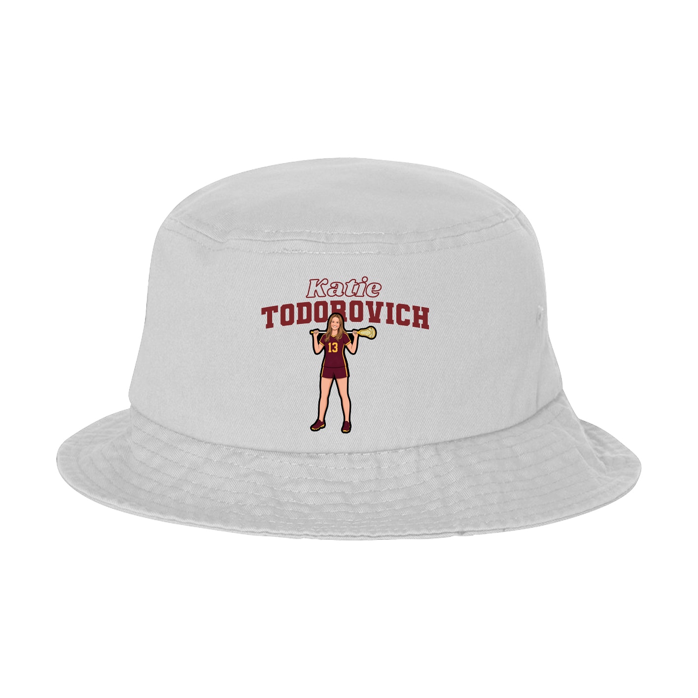 Bucket Cap — Name Arch in White