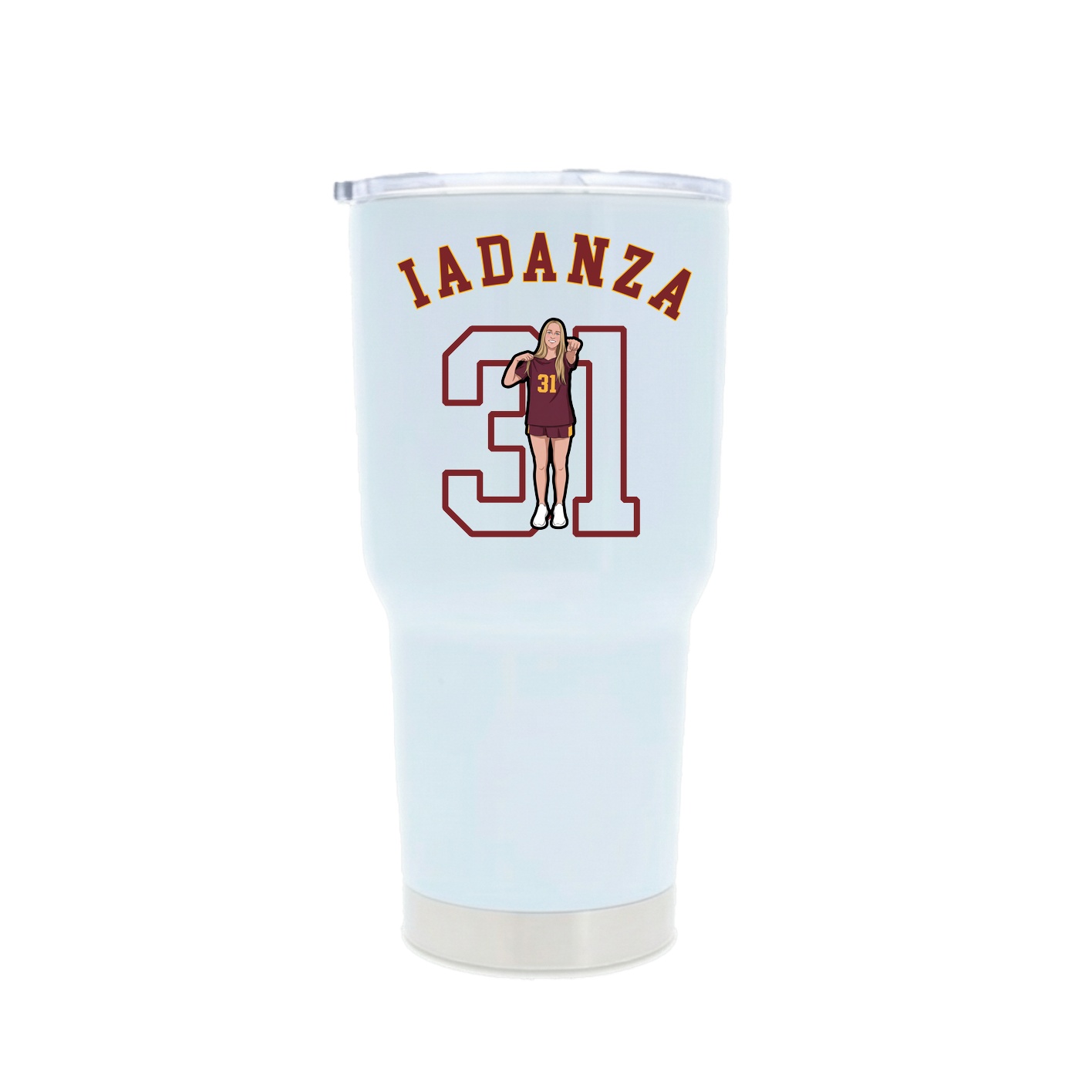 30oz Stainless Steel Tumbler — Shirsey Arch in White