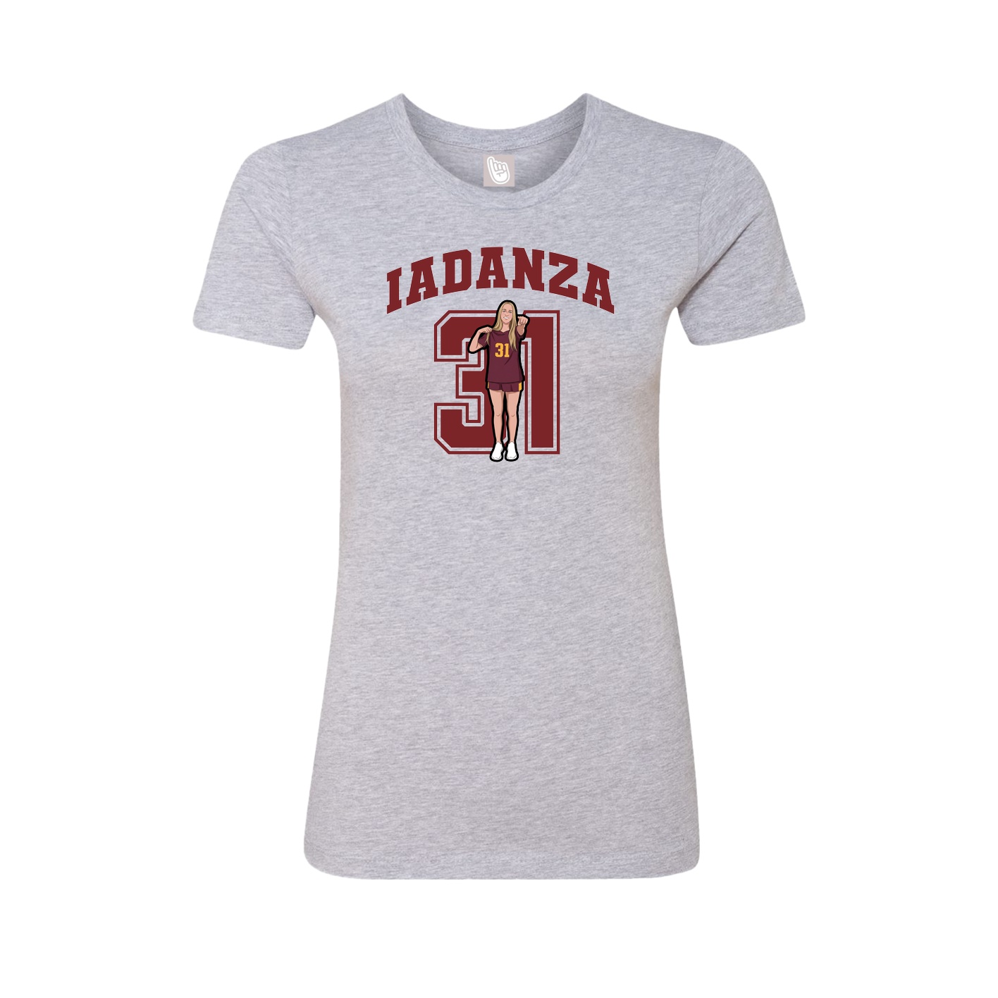 Fitted Women's Tee — Number in Grey