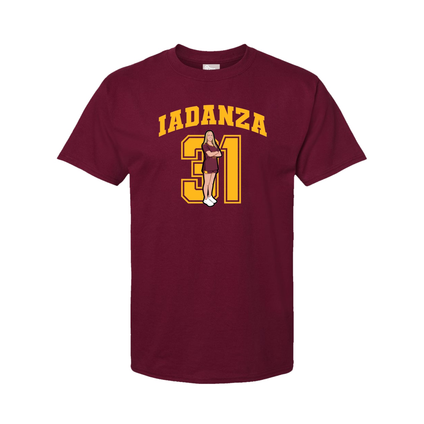 Youth Tee — Number in Cardinal