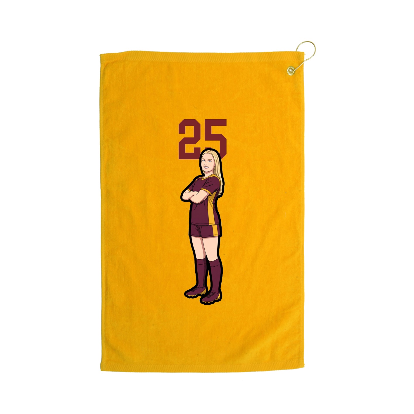Golf Towel — Number Top in Gold