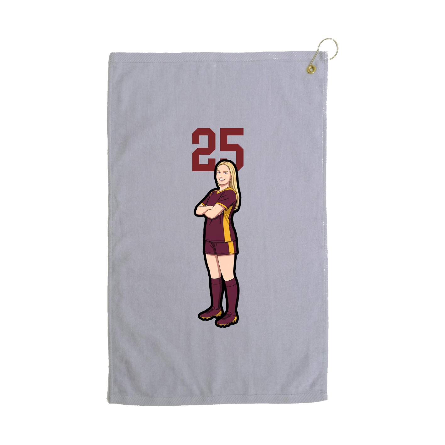Golf Towel — Number Top in Grey