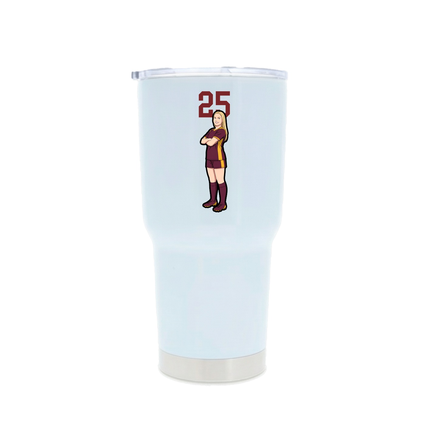 30oz Stainless Steel Tumbler — Number Top in White