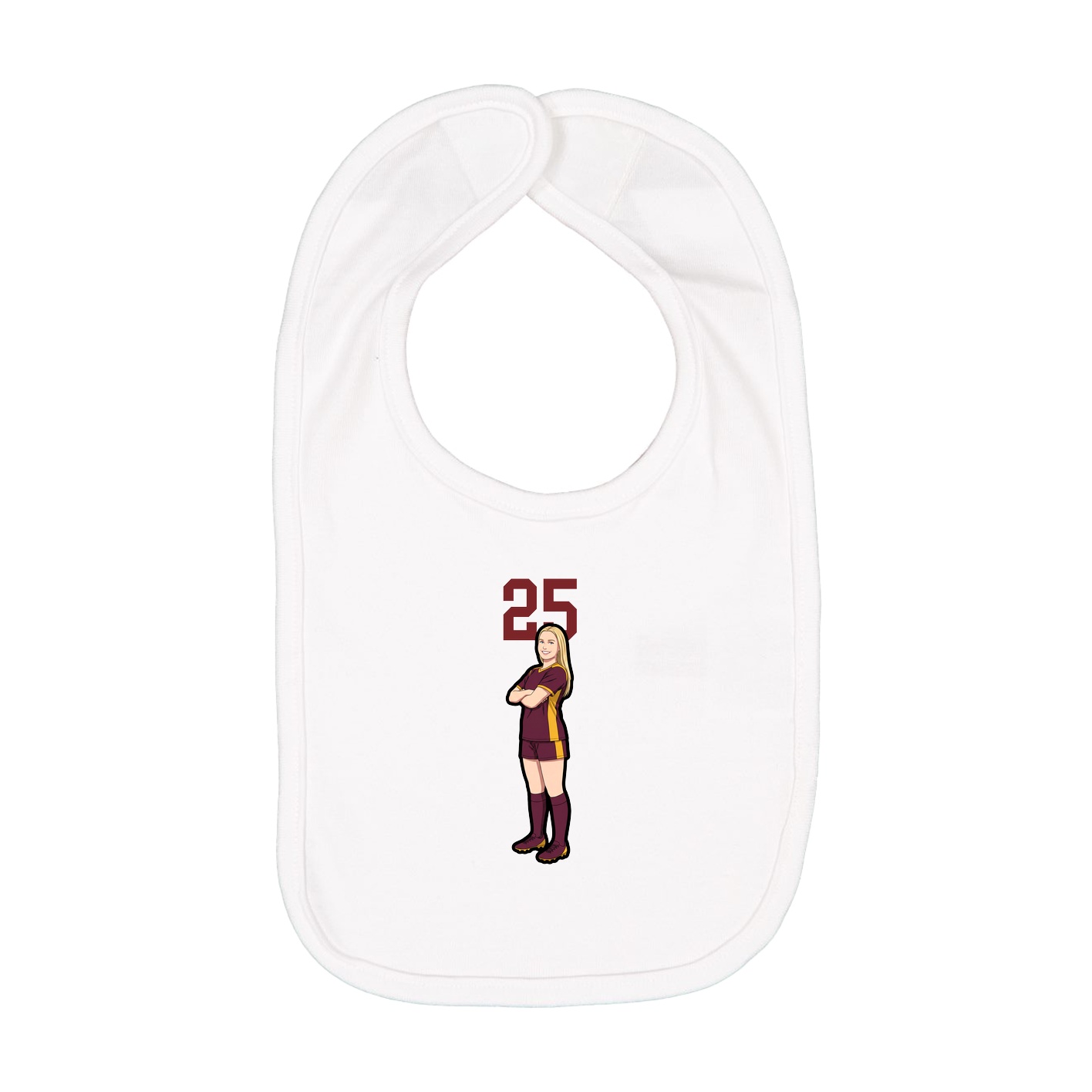 Infant Bib — Number Top in White