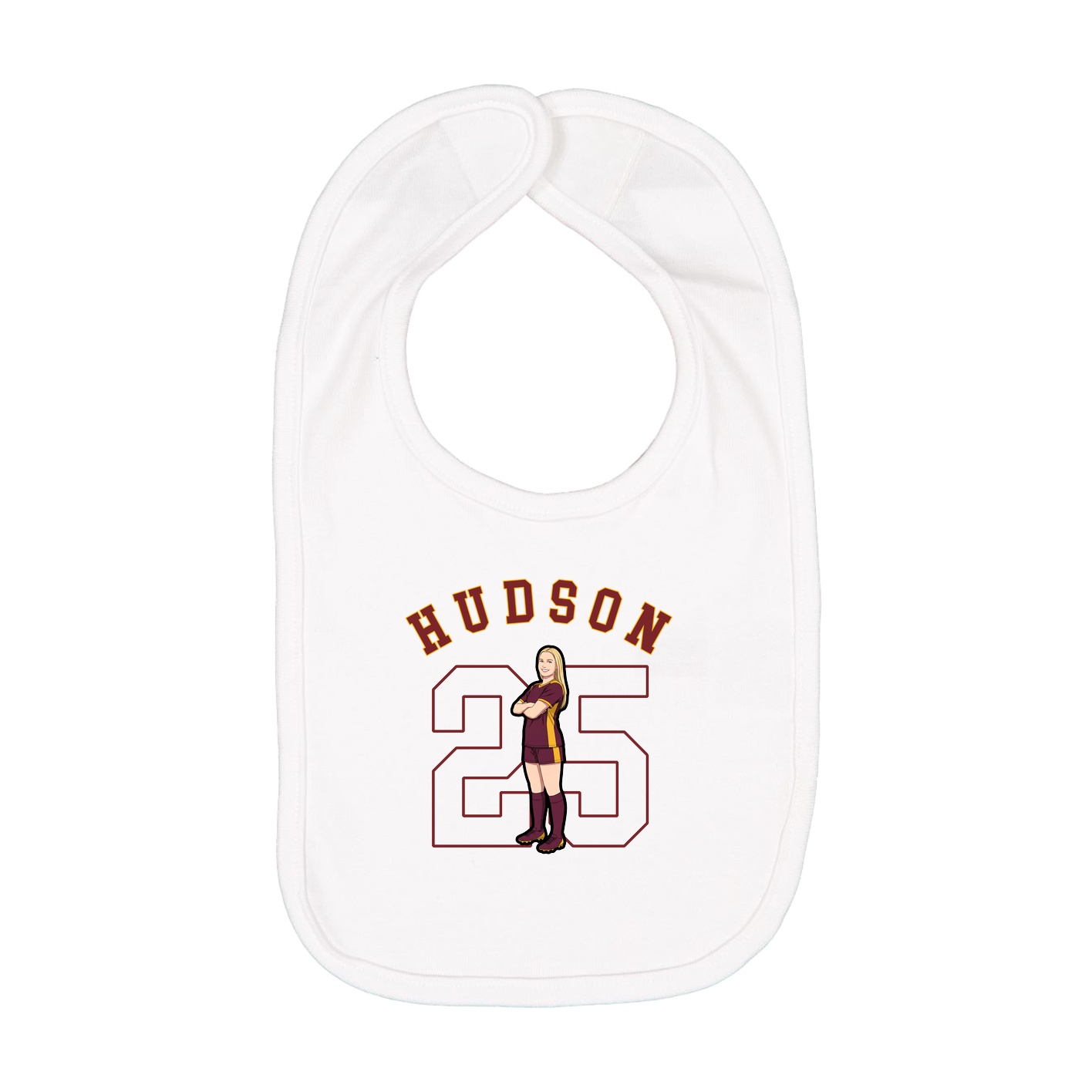 Infant Bib — Shirsey Arch in White