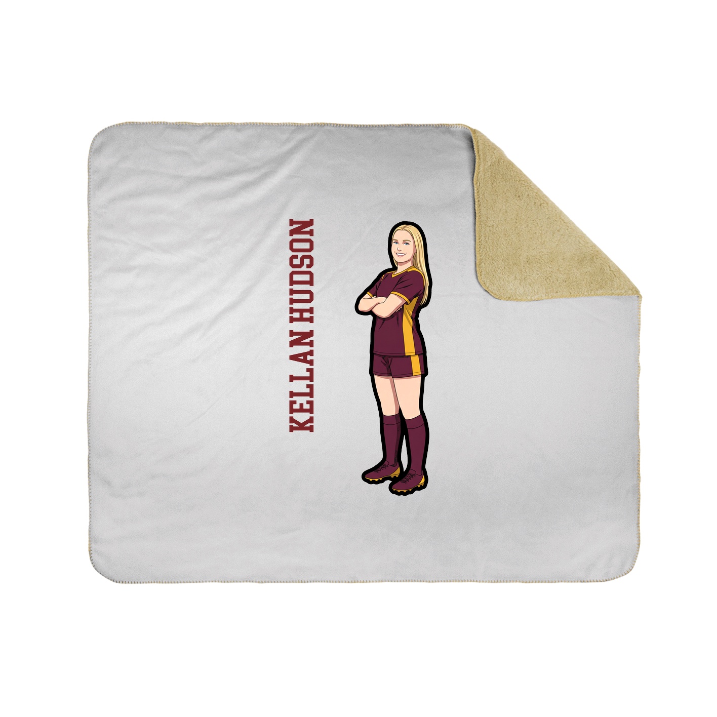 Throw Blanket — Name Vertical in White