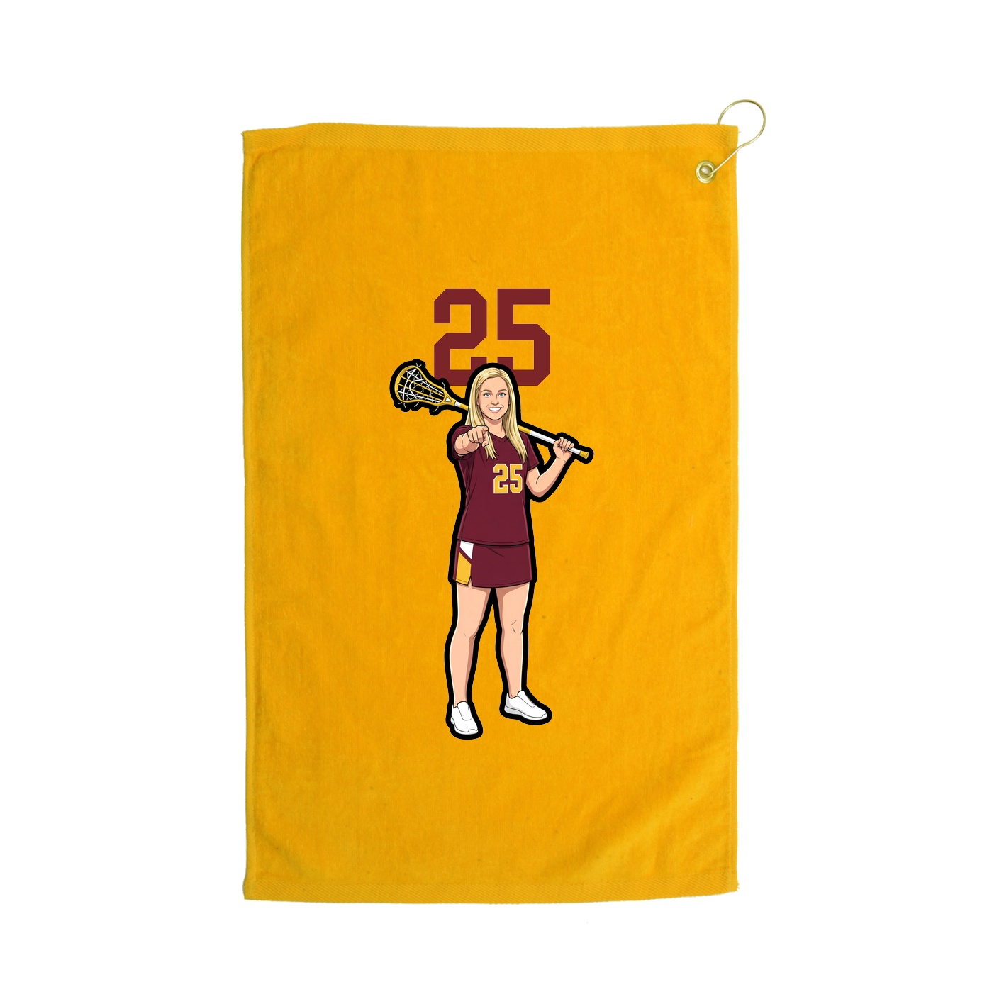 Golf Towel — Number Top in Gold
