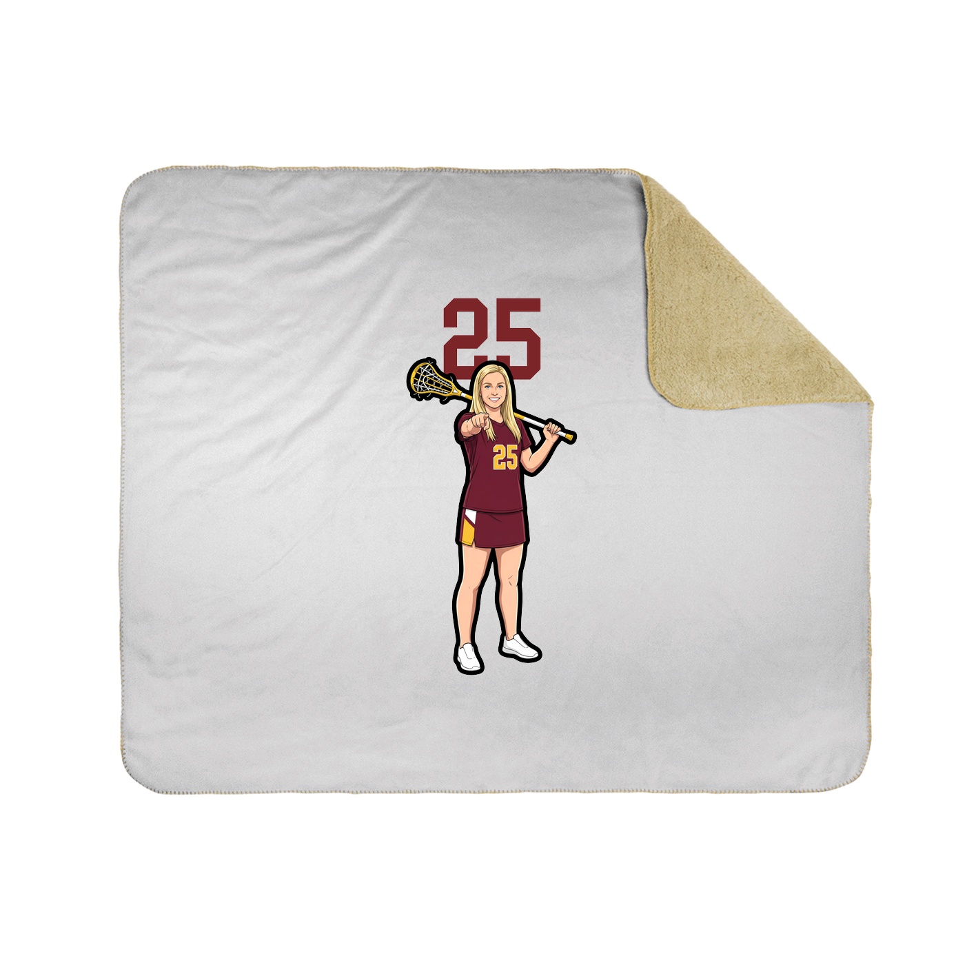 Throw Blanket — Number Top in White