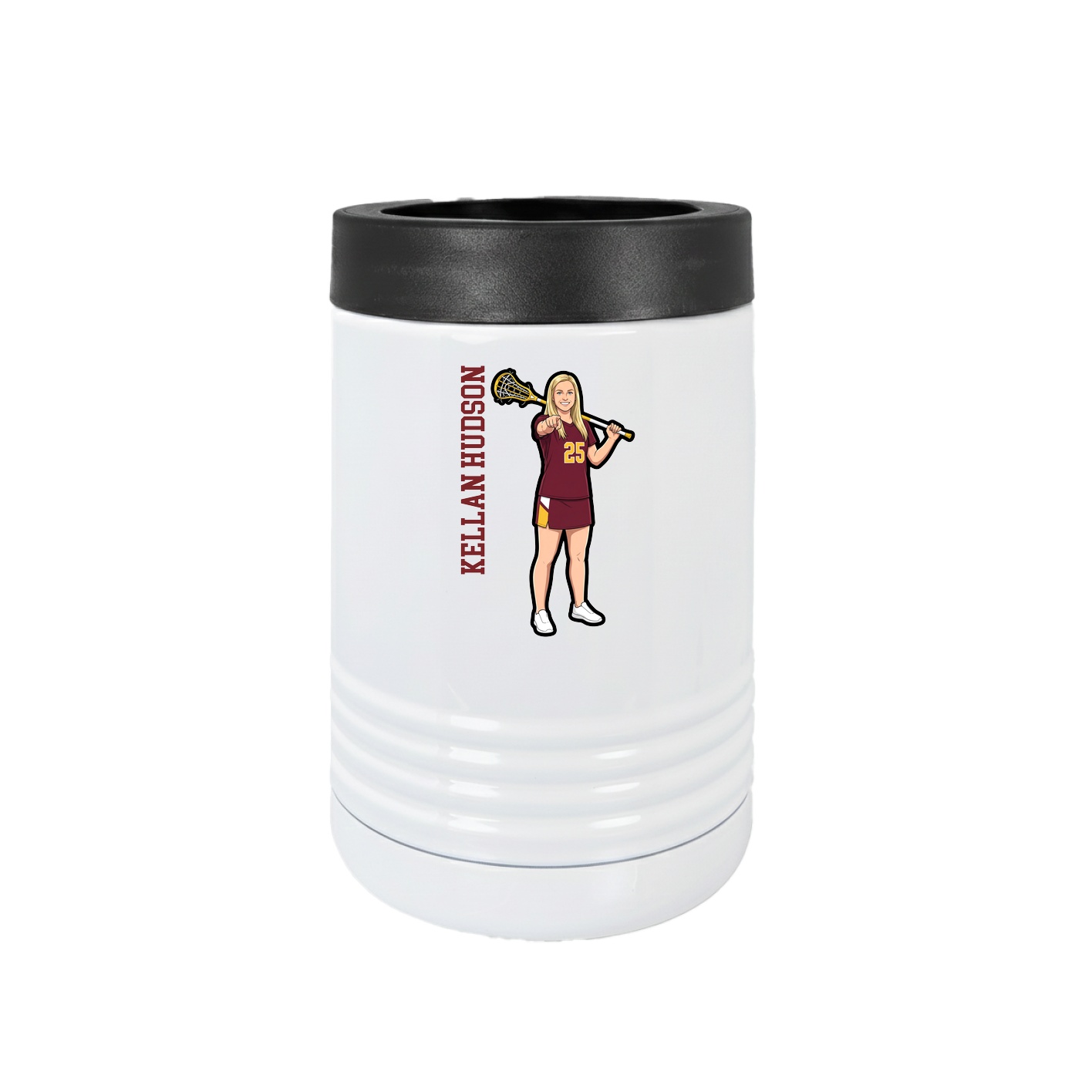 Beverage Holder — Name Vertical in White