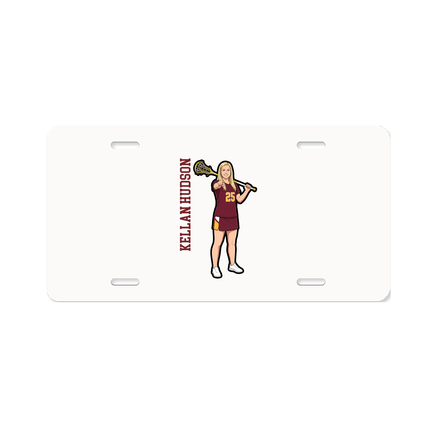 License Plate — Name Vertical in Classic