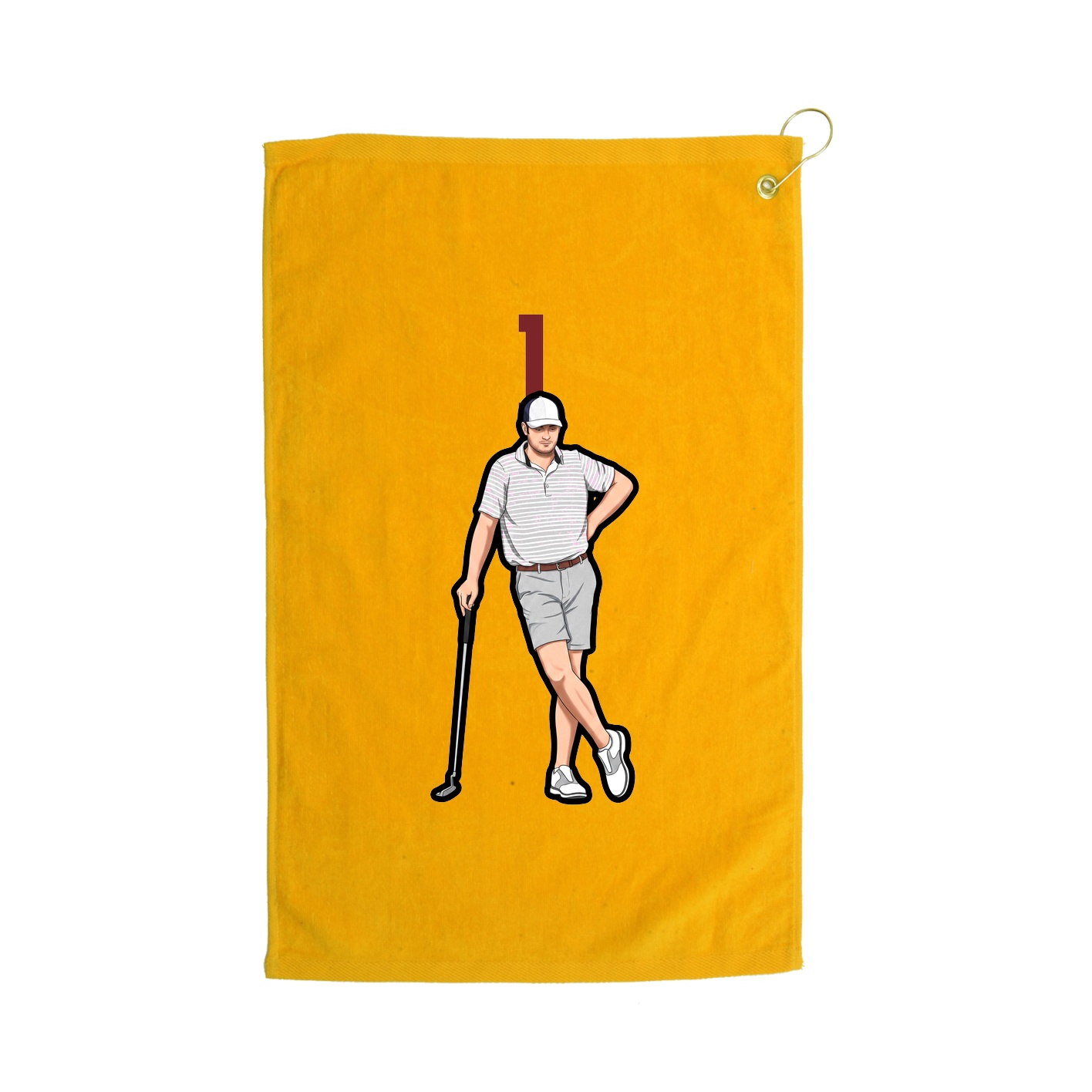 Golf Towel — Number Top in Gold