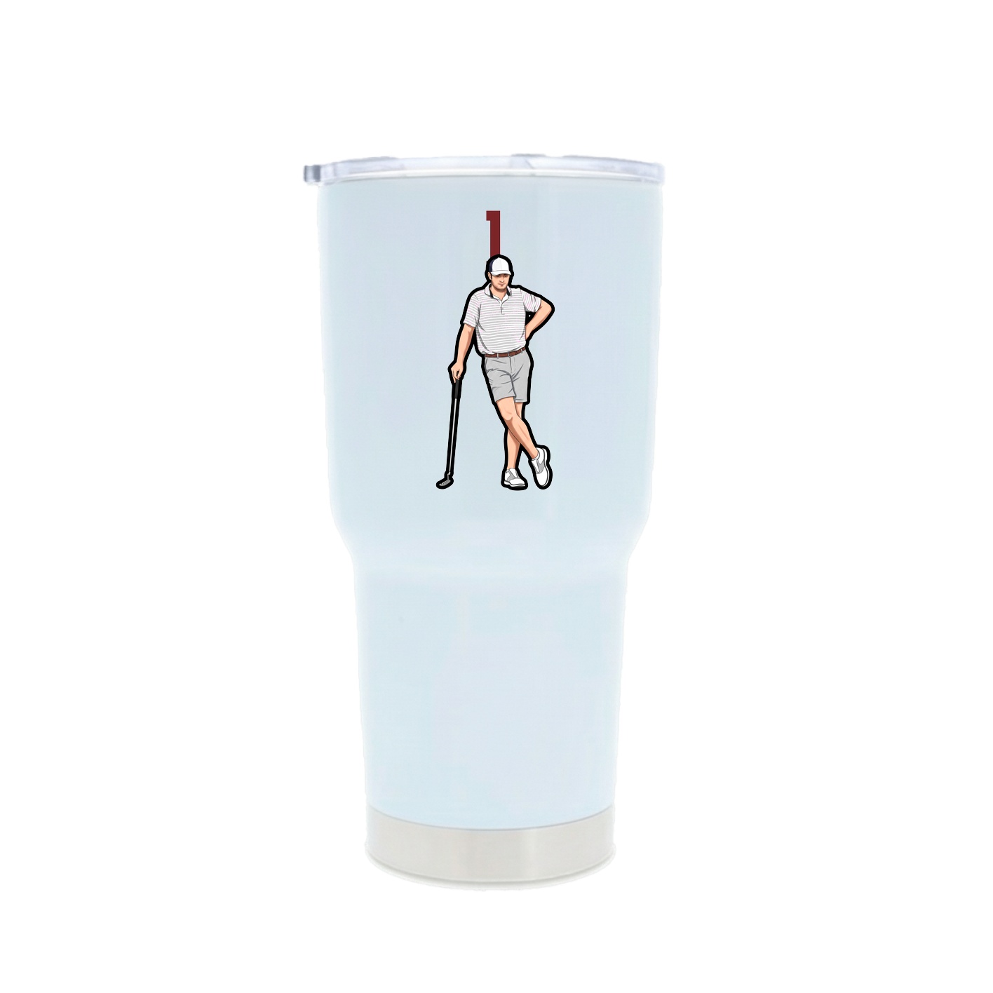 30oz Stainless Steel Tumbler — Number Top in White