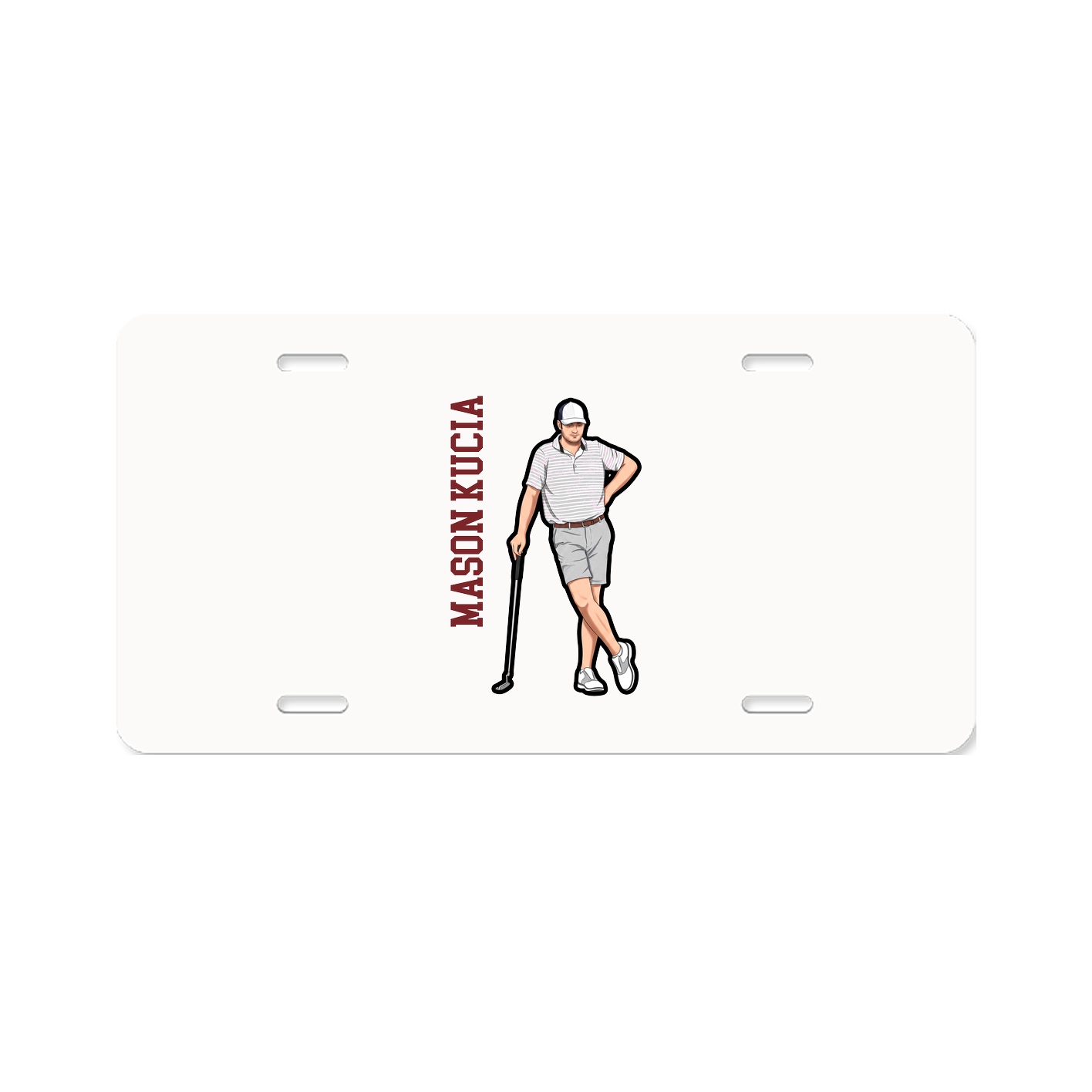 License Plate — Name Vertical in Classic