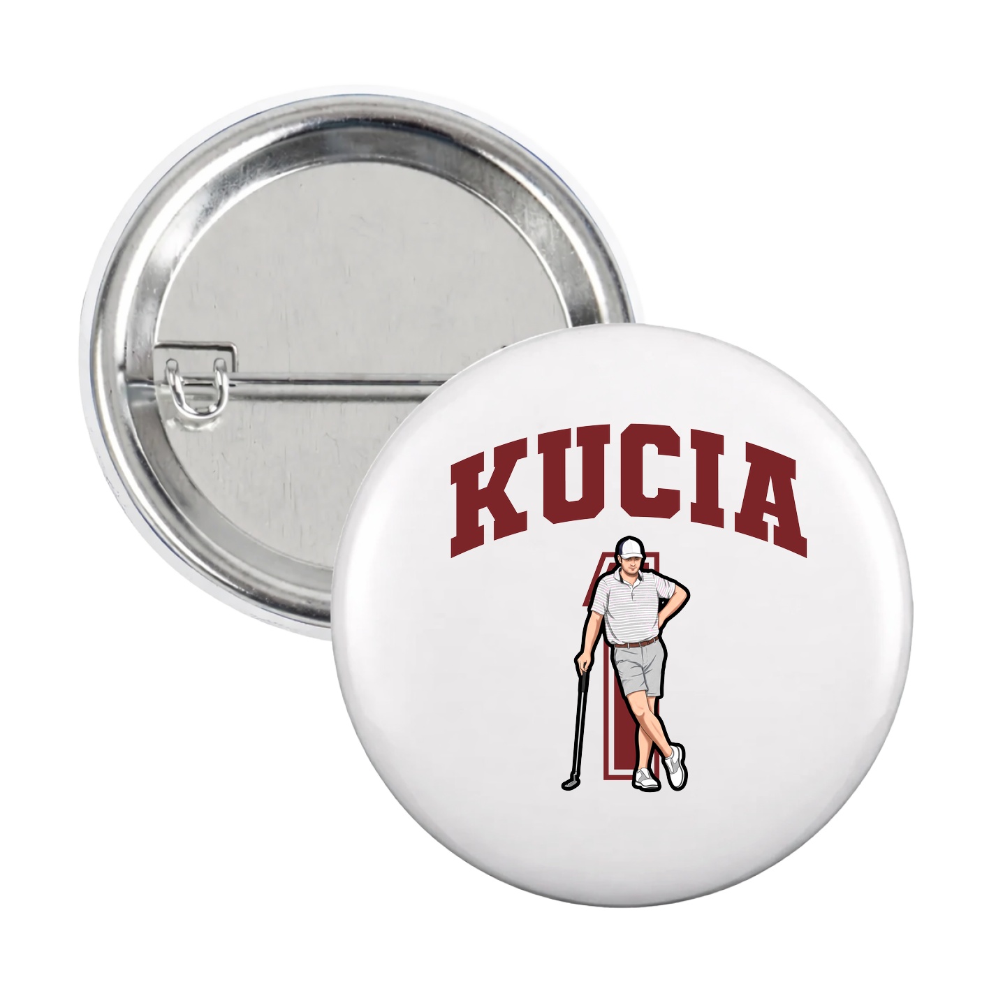 Game Day Button — Number in White