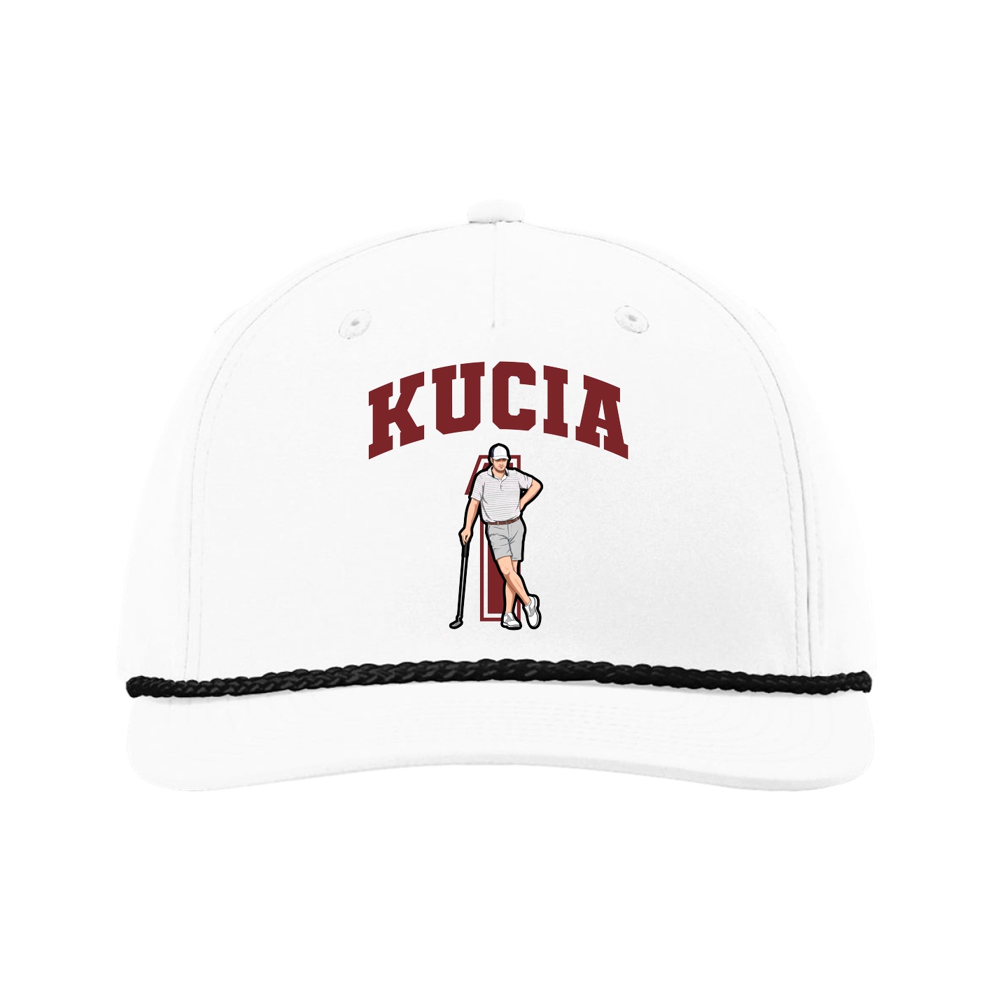 Five-Panel Classic Rope Cap — Number in White