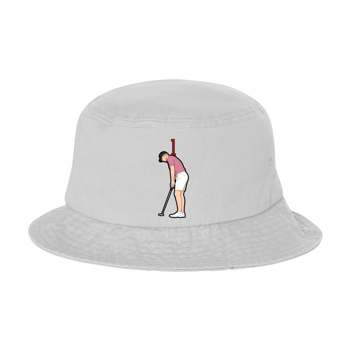 Bucket Cap — Number Top in White