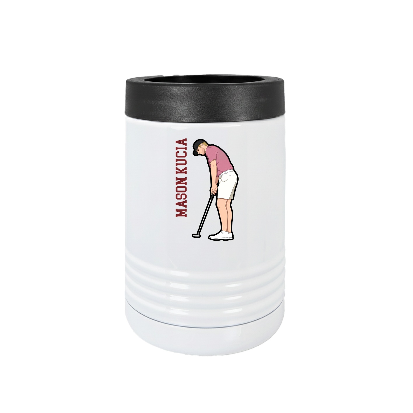 Beverage Holder — Name Vertical in White