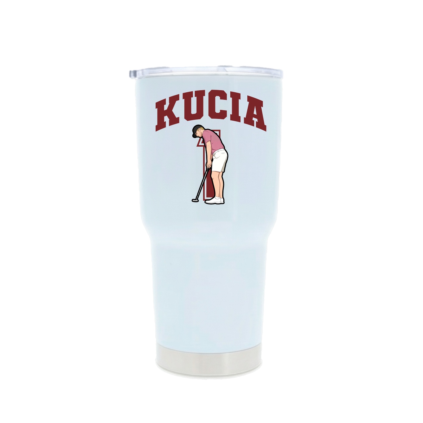 30oz Stainless Steel Tumbler — Number in White
