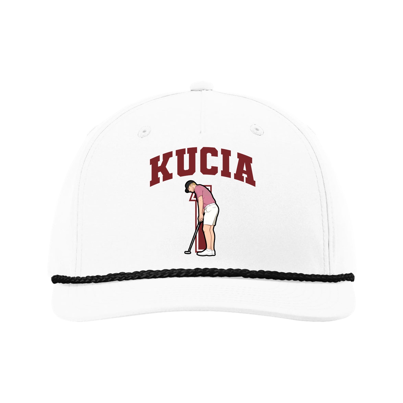 Five-Panel Classic Rope Cap — Number in White